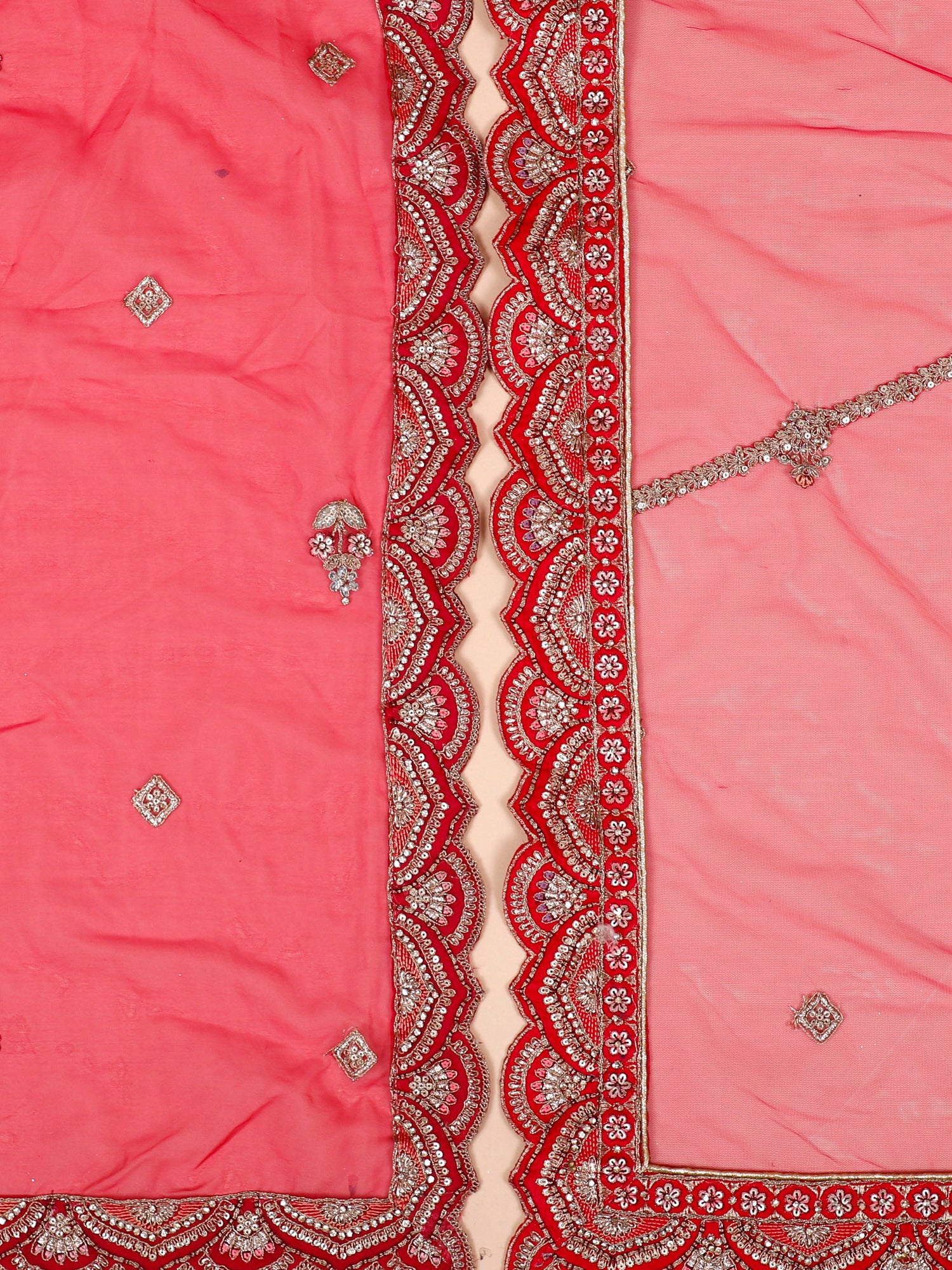 Queen Pink Jarkan Work Ceremony Lehenga