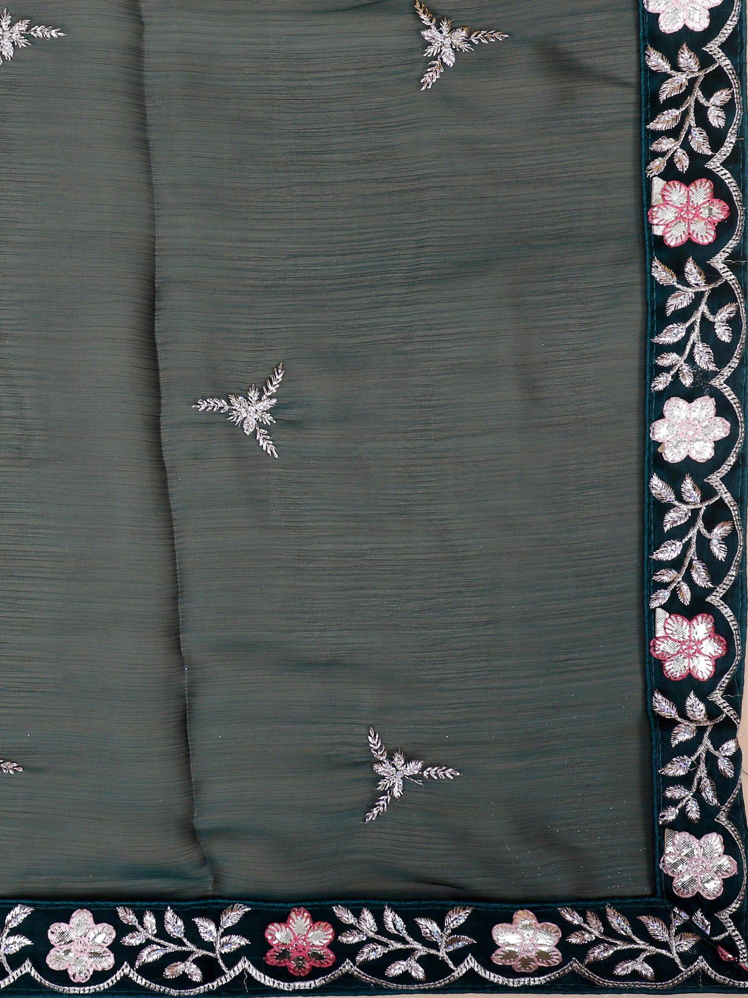 Indigo Silk Multi Thread Jarkan Diamond Lehenga