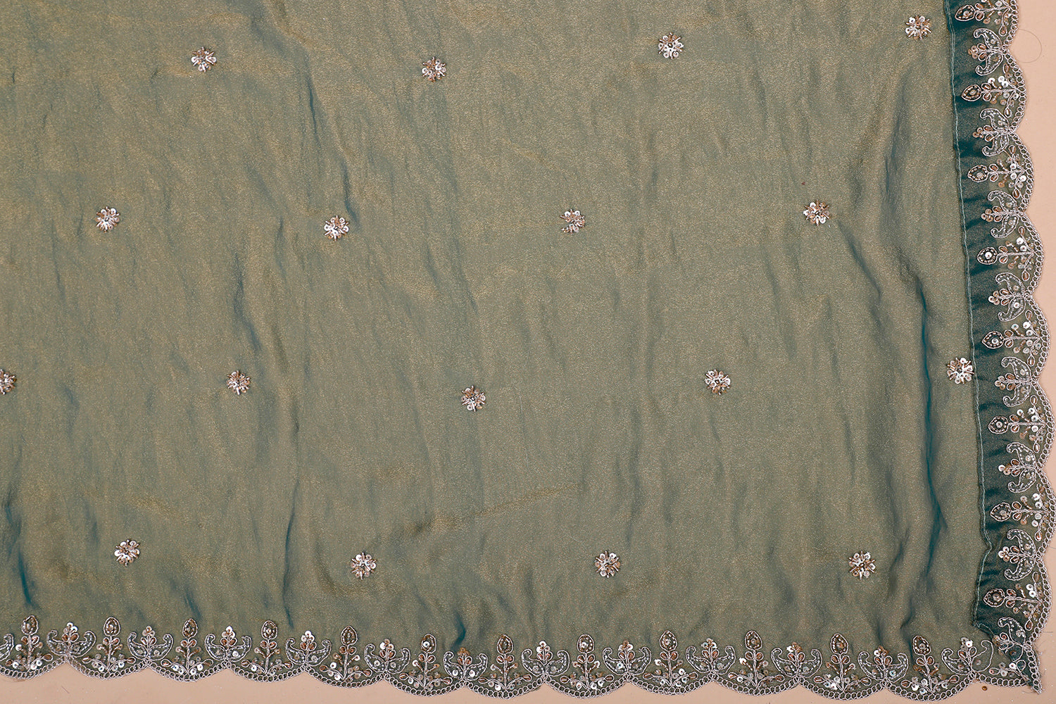 Oceanic Aura Rama Blue Shimmer Lehenga