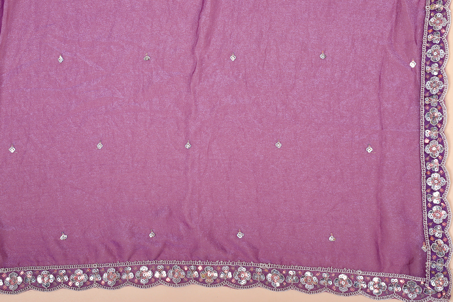 Purple Shimmer Lehenga With Beads