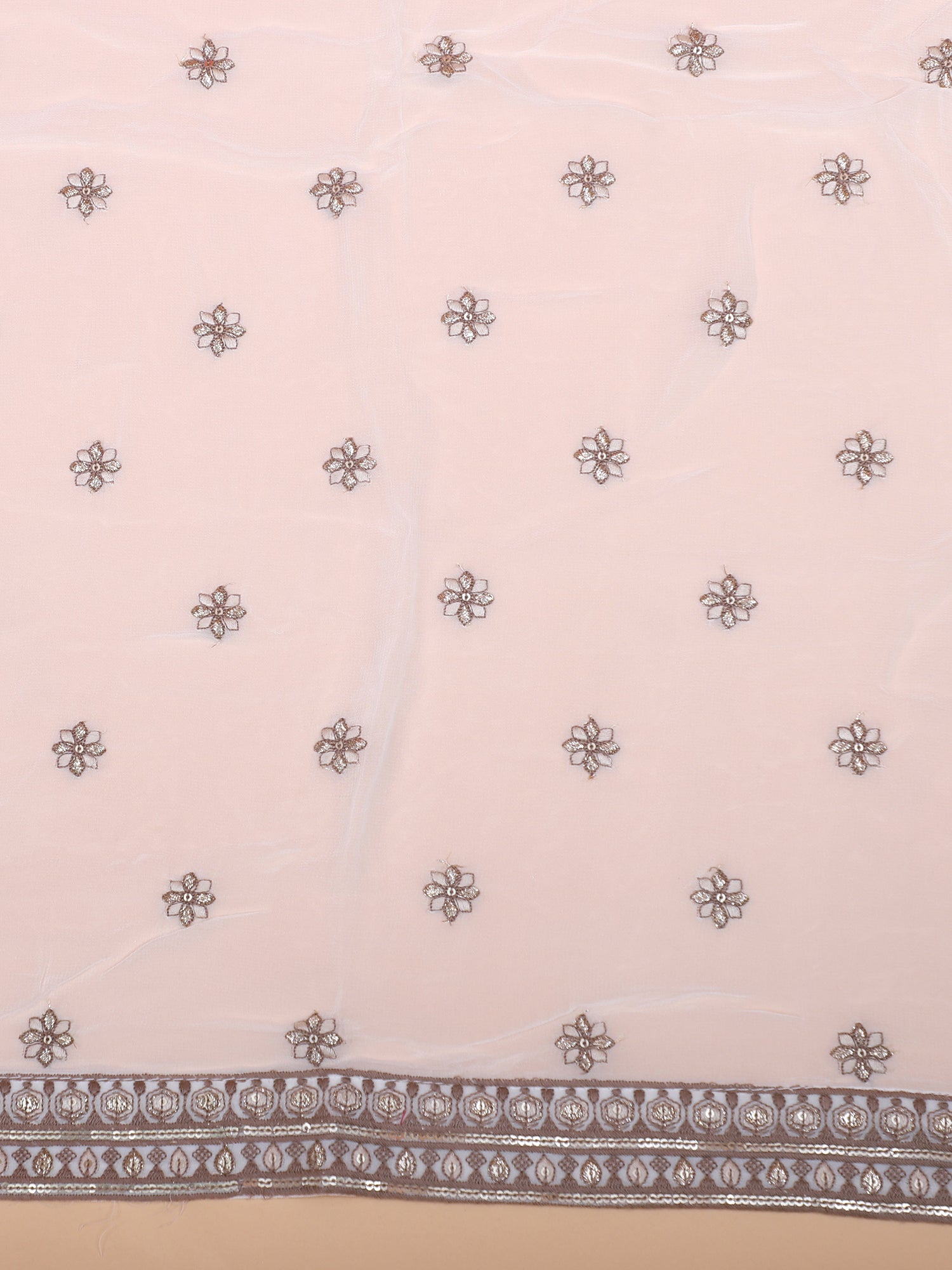 White Gold Lehenga With Handcrafted Zari Embroidery