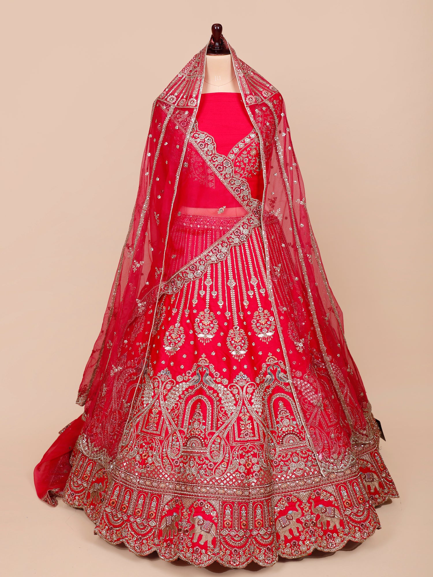 Fuchsia Royale  Silk Lehenga With Intricate Embroidery