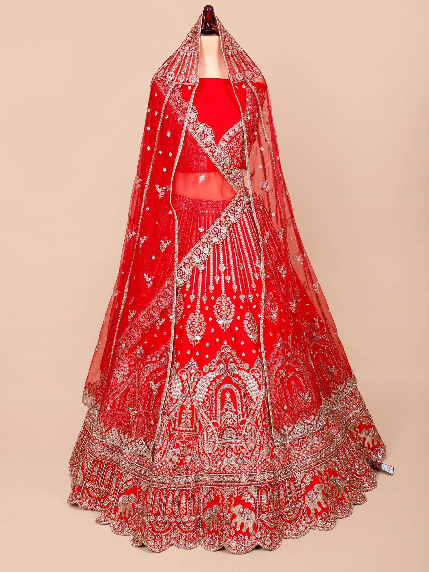 Passion Red Embroidered Royal With Jarkan Lehenga