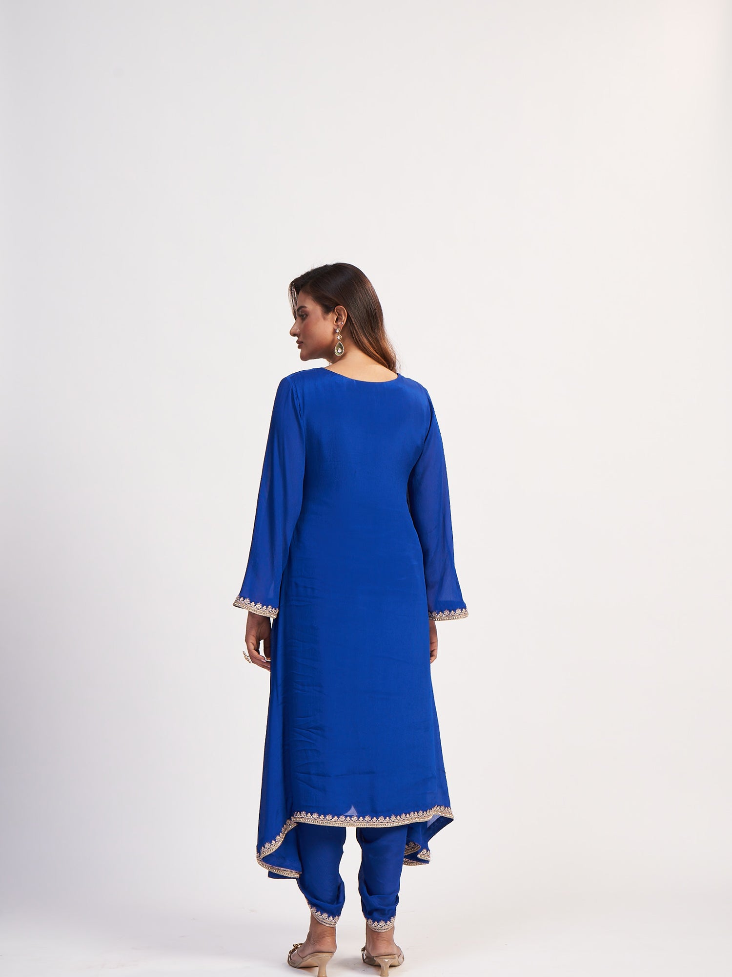 Royal Blue Pure Chinon Dress