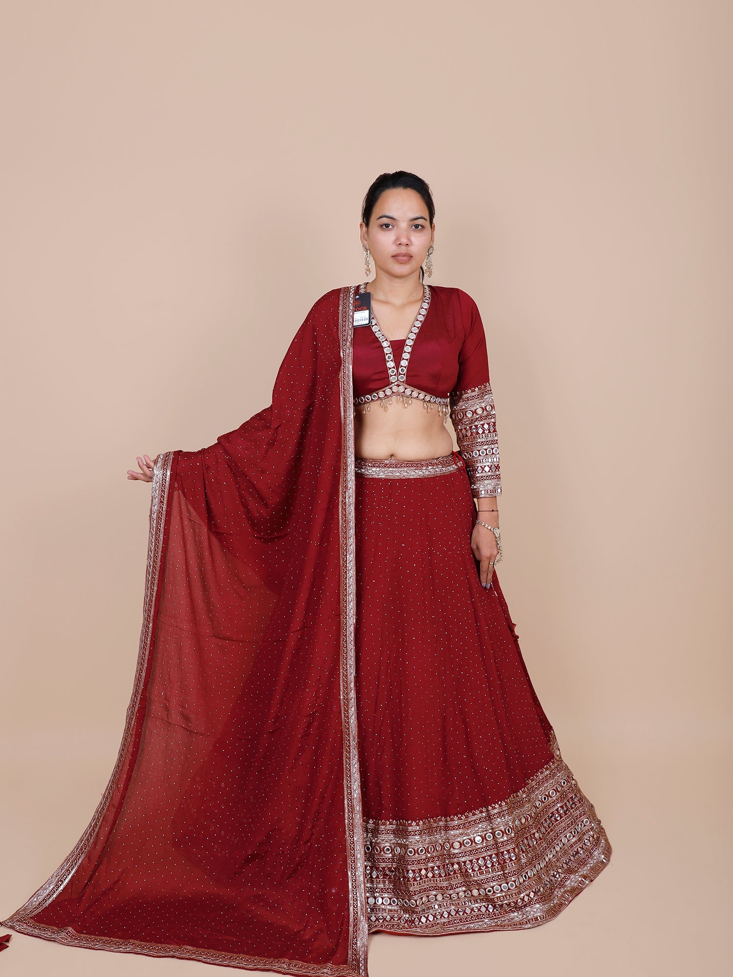 Maroon Georgette Croptop