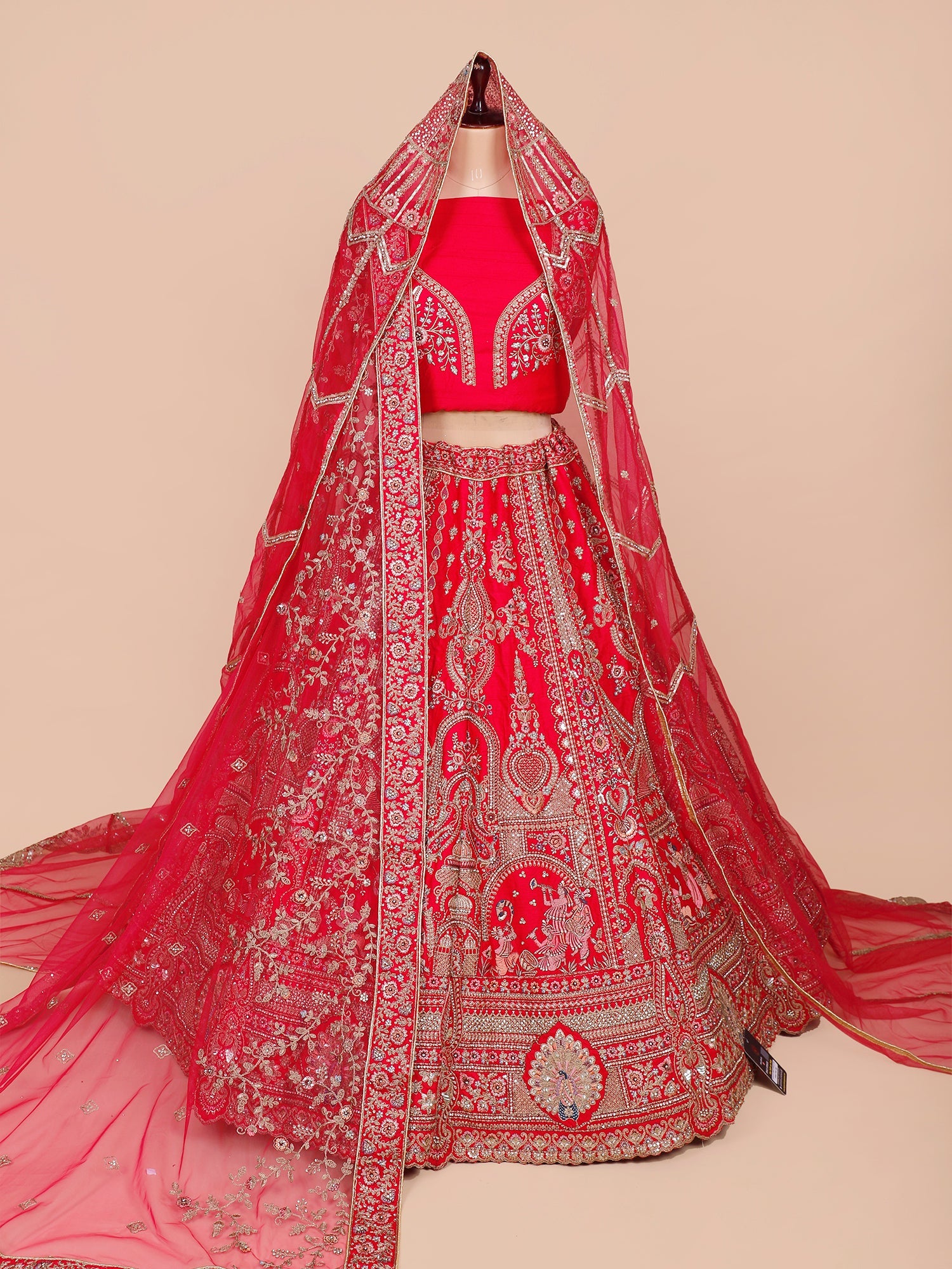 Rani Silk Lehenga with Sequins, Thread