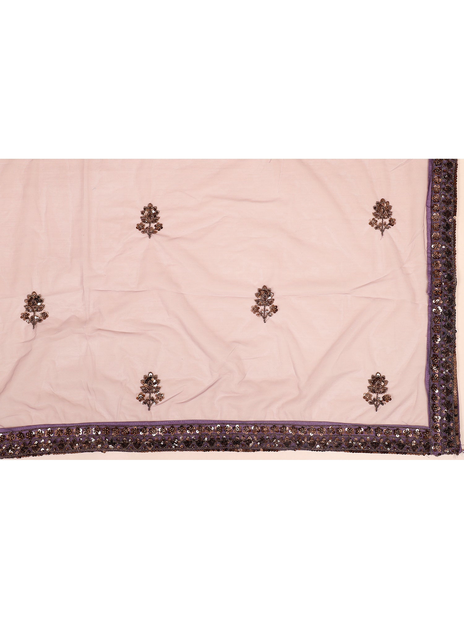 Purple-Bronze Net Croptop with Beads