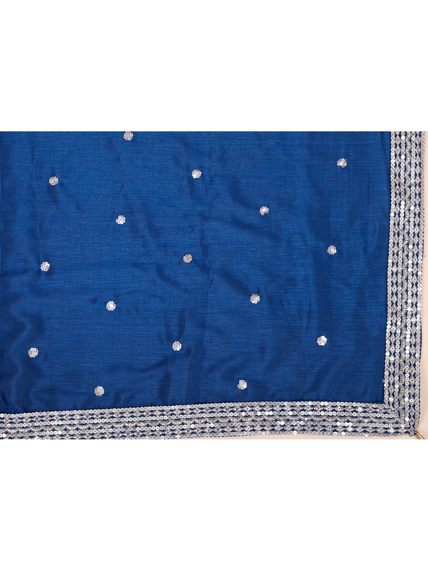 Royal Blue Chinon Heavy Thread Embroidered Sharara