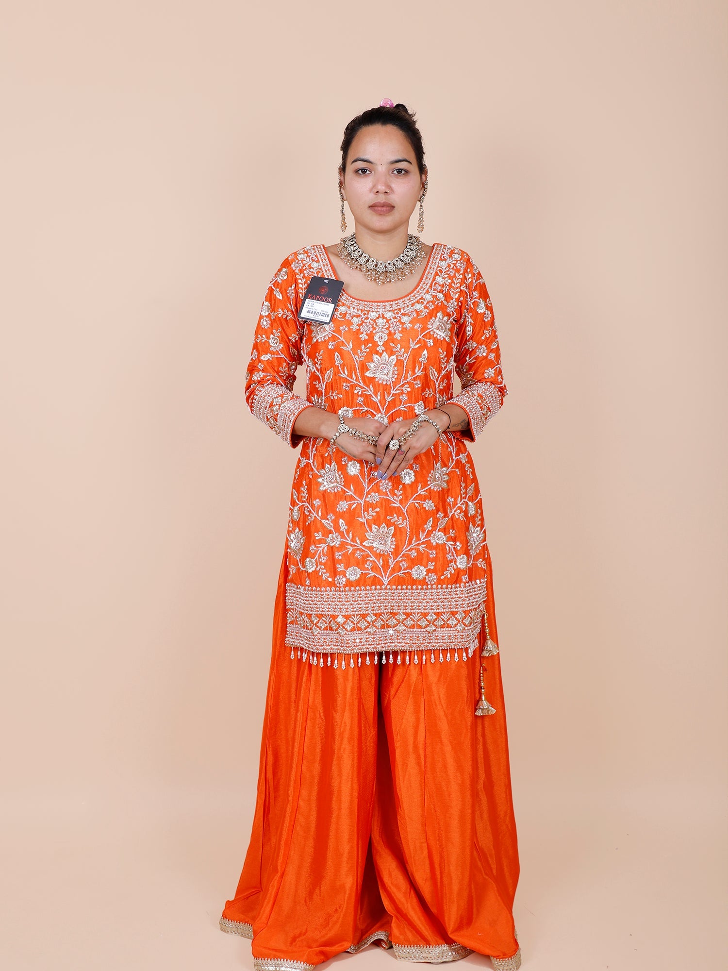 Orange Chinon Heavy Thread sharara