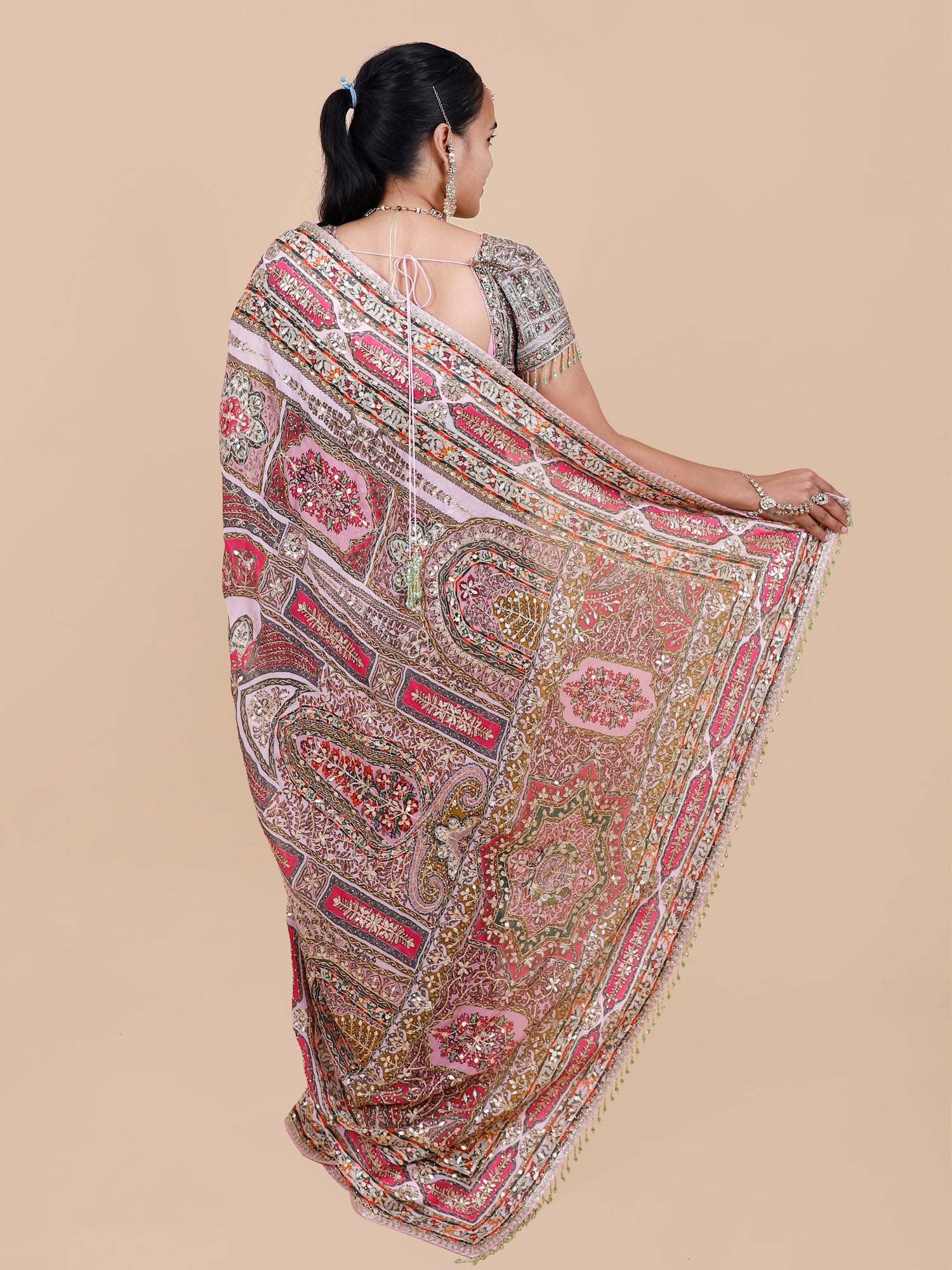 Festival Glow Multi-Hued Embroidered Saree