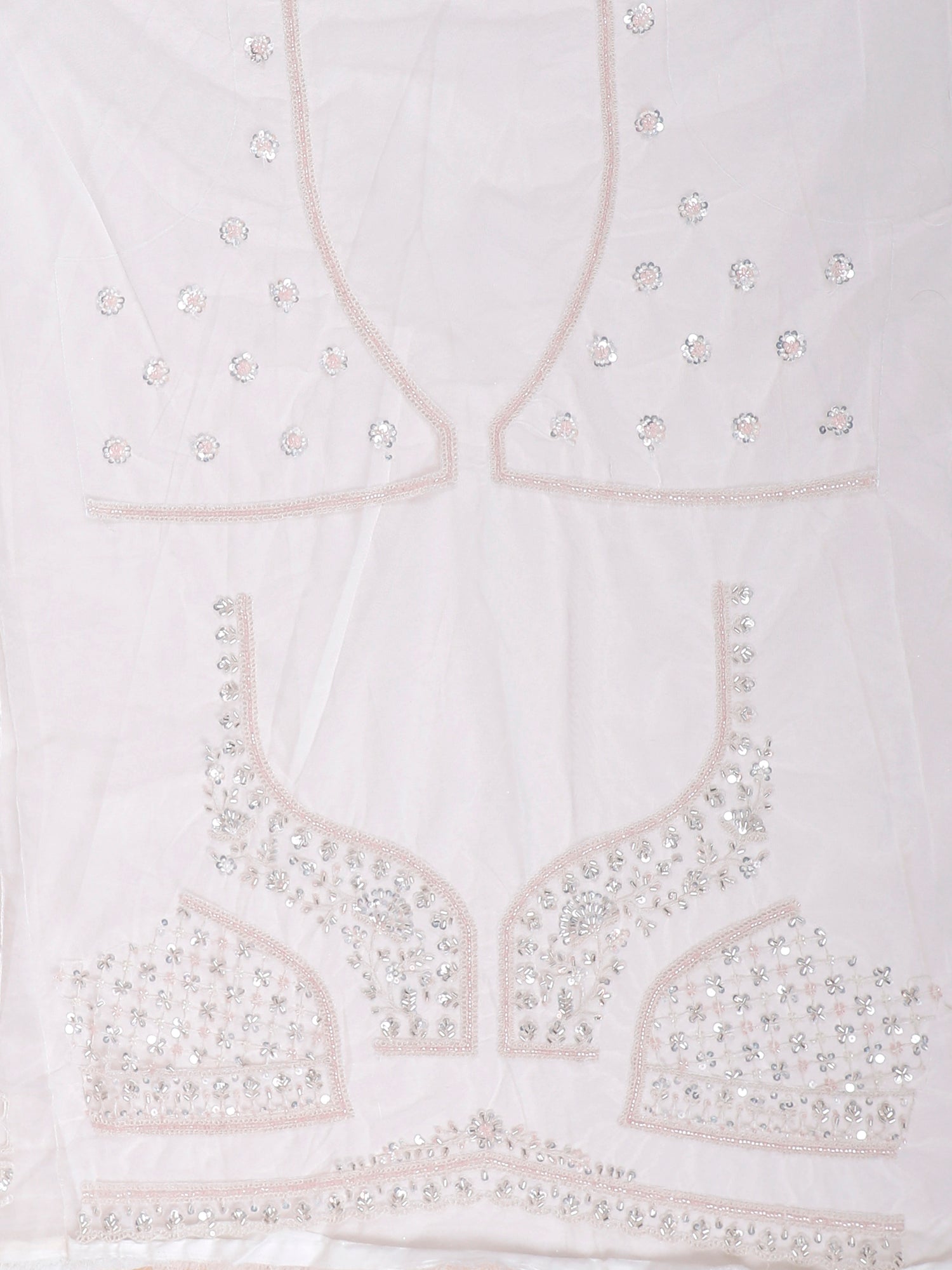 Winter Bloom Sequined &amp; Beaded jarkan Lehenga