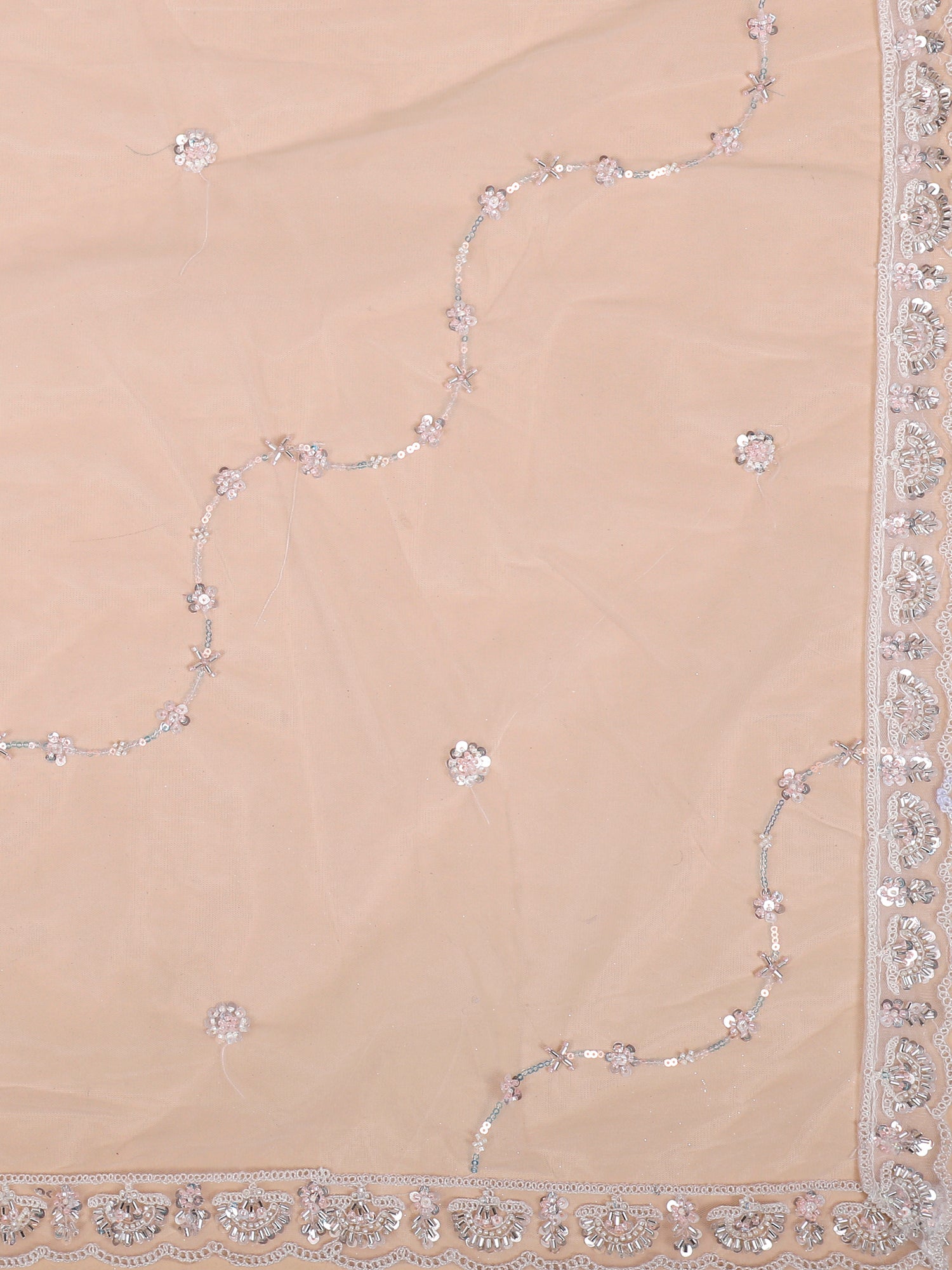 Winter Bloom Sequined &amp; Beaded jarkan Lehenga