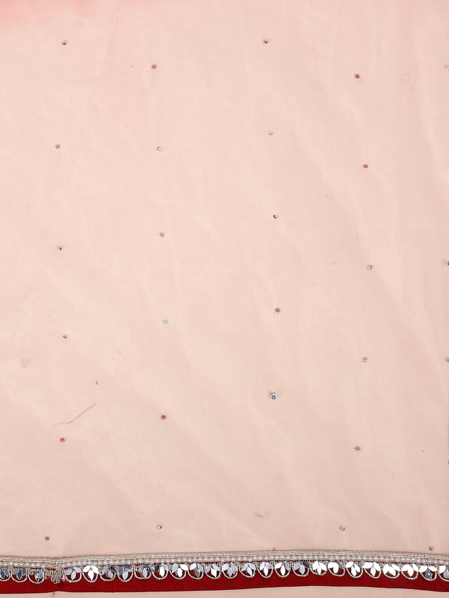 Ivory Cherry Lehenga with Digital Artwork and Handcrafted