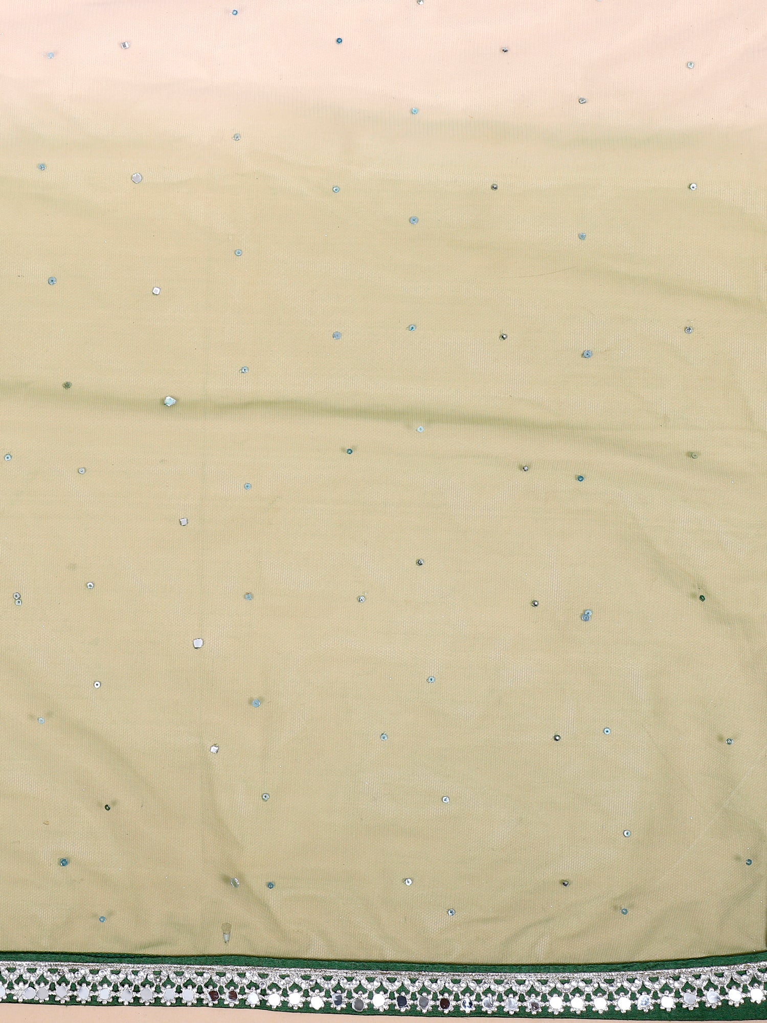 Serene Imported Lehenga in White-Green with Stone work