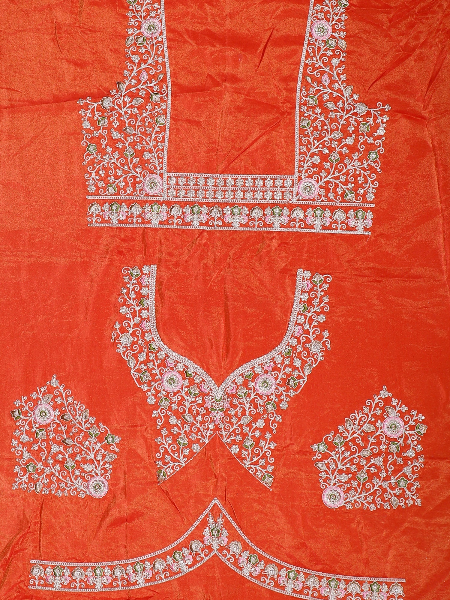 Sunset Glow Dusty Orange Lehenga with Handcrafted Jarkan