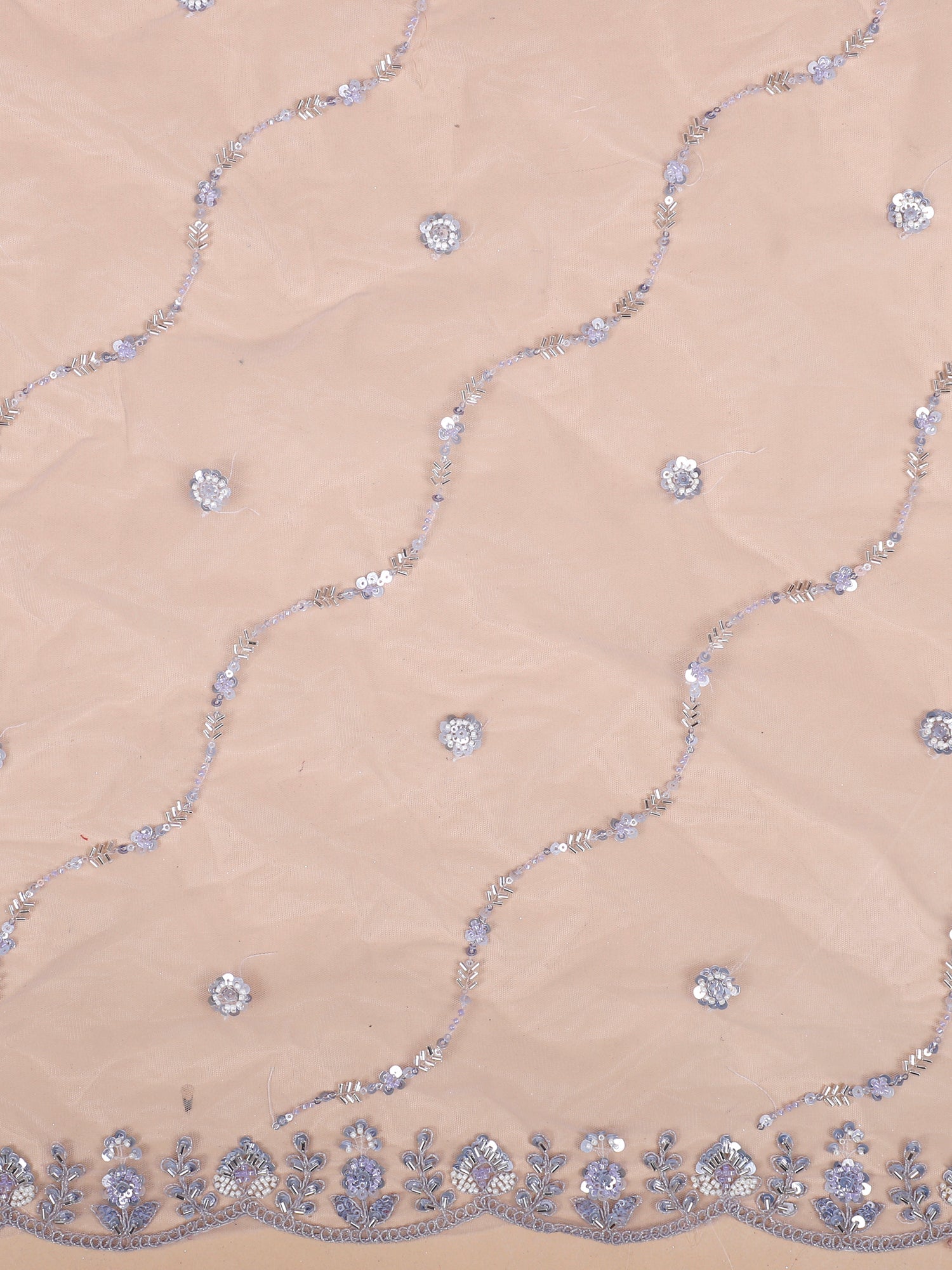 Lavender Elegance Lehenga with Net Base &amp; Beads