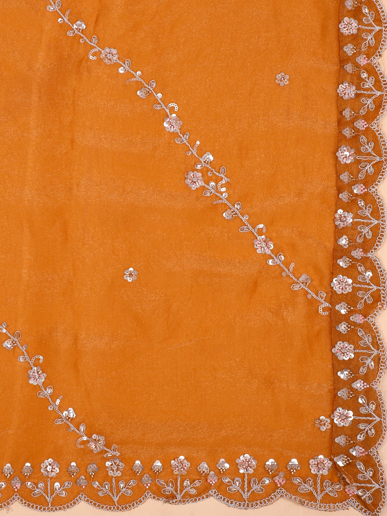 Luxury Mustard Shimmer Lehenga with Detailed Beadwork