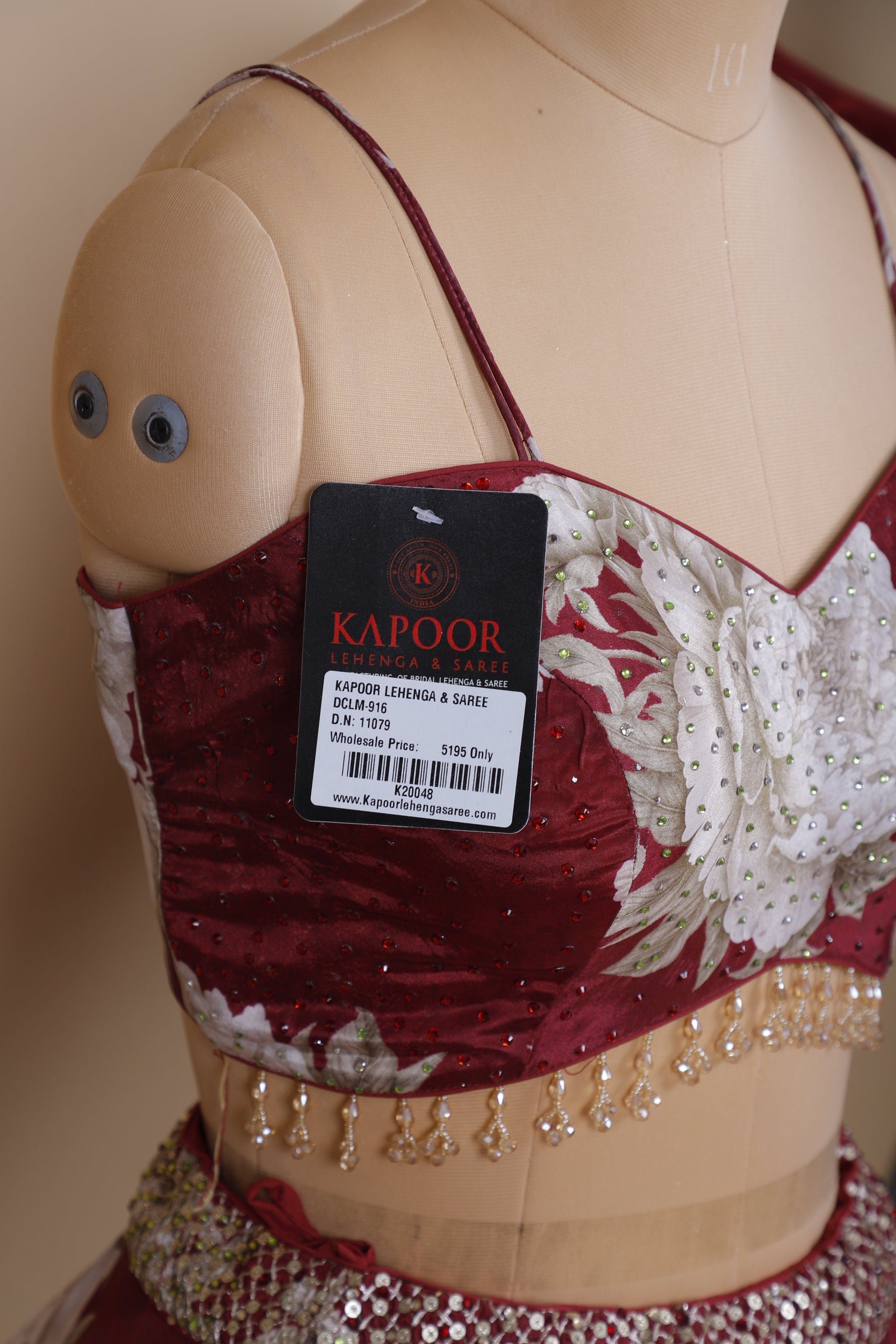 Cherry Wine Majesty jarkan lehenga