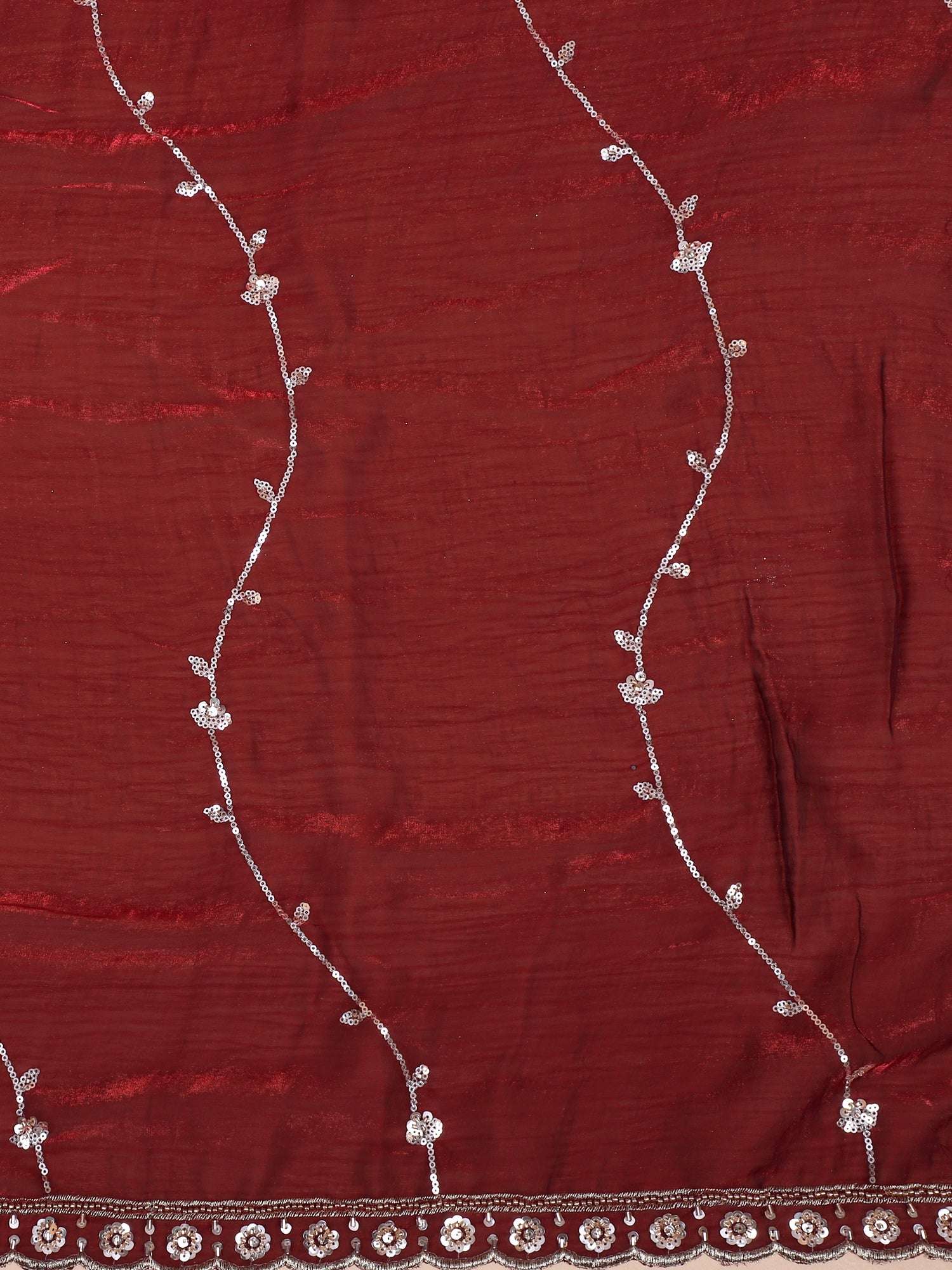 Rouge Radiance Embroidered Beads Lehenga