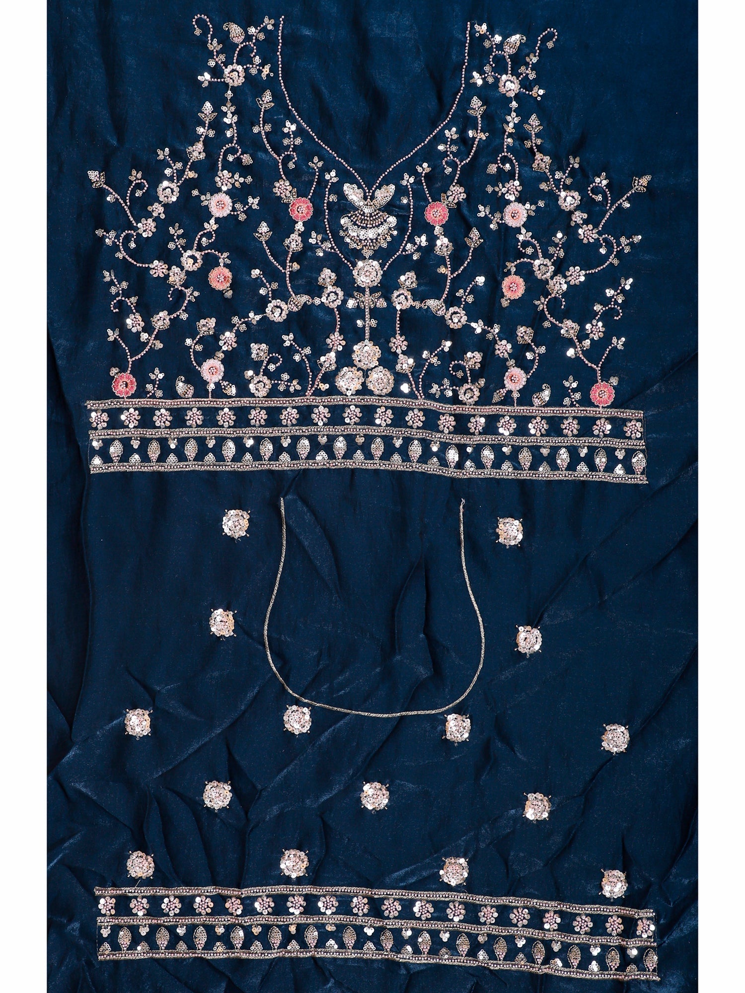Airforce Blue Stardust Lehenga with beads
