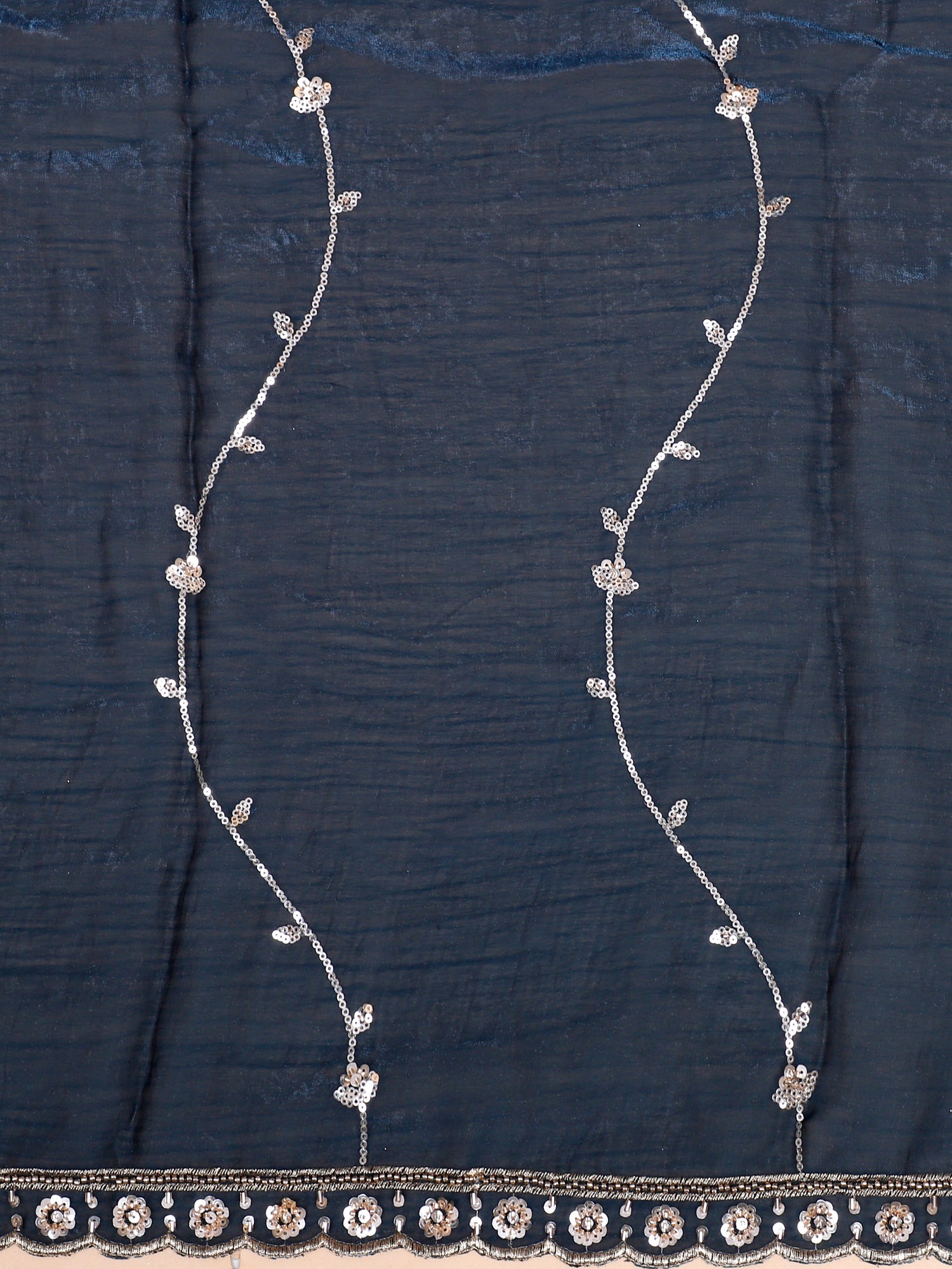 Airforce Blue Stardust Lehenga with beads