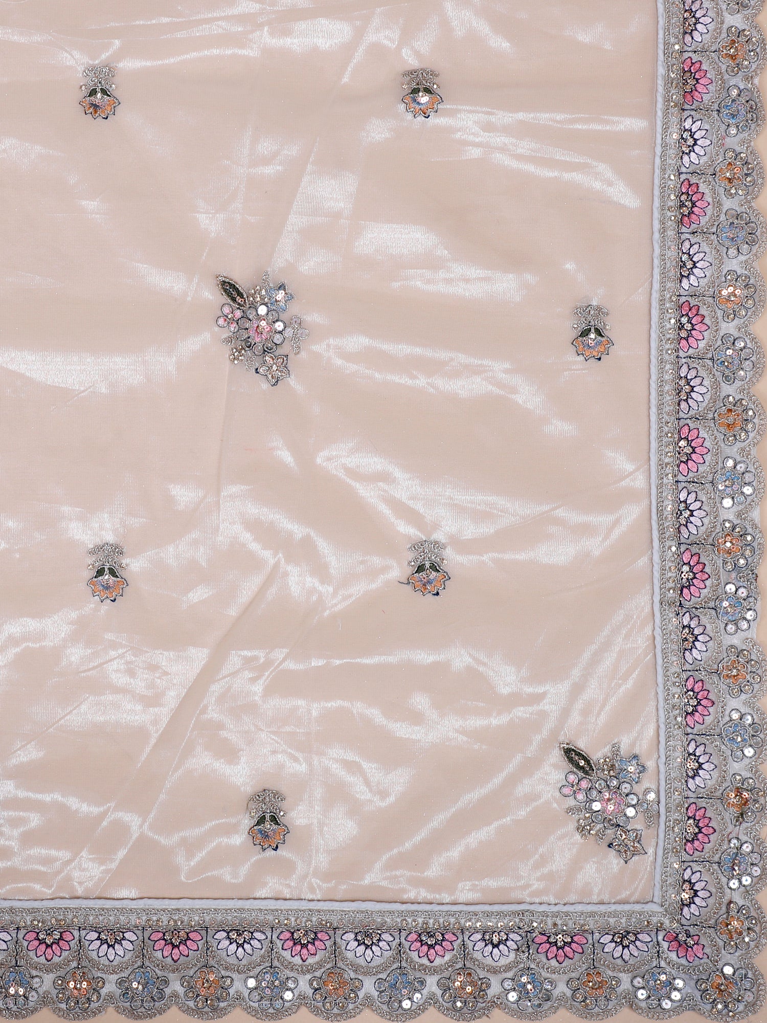 White Diamond Gleam Ensemble Lehenga