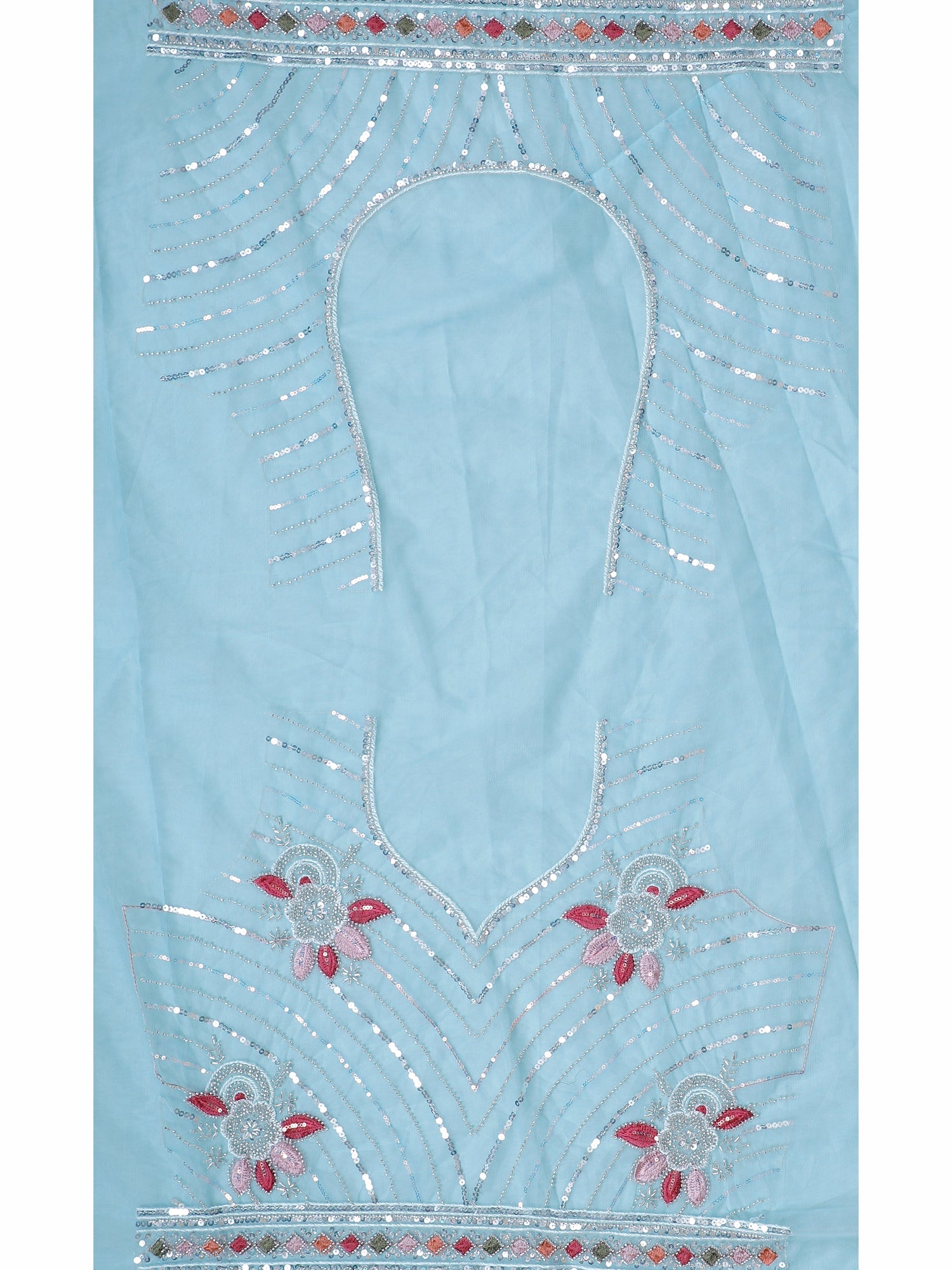 Aqua Blue Celestial Drift Lehenga