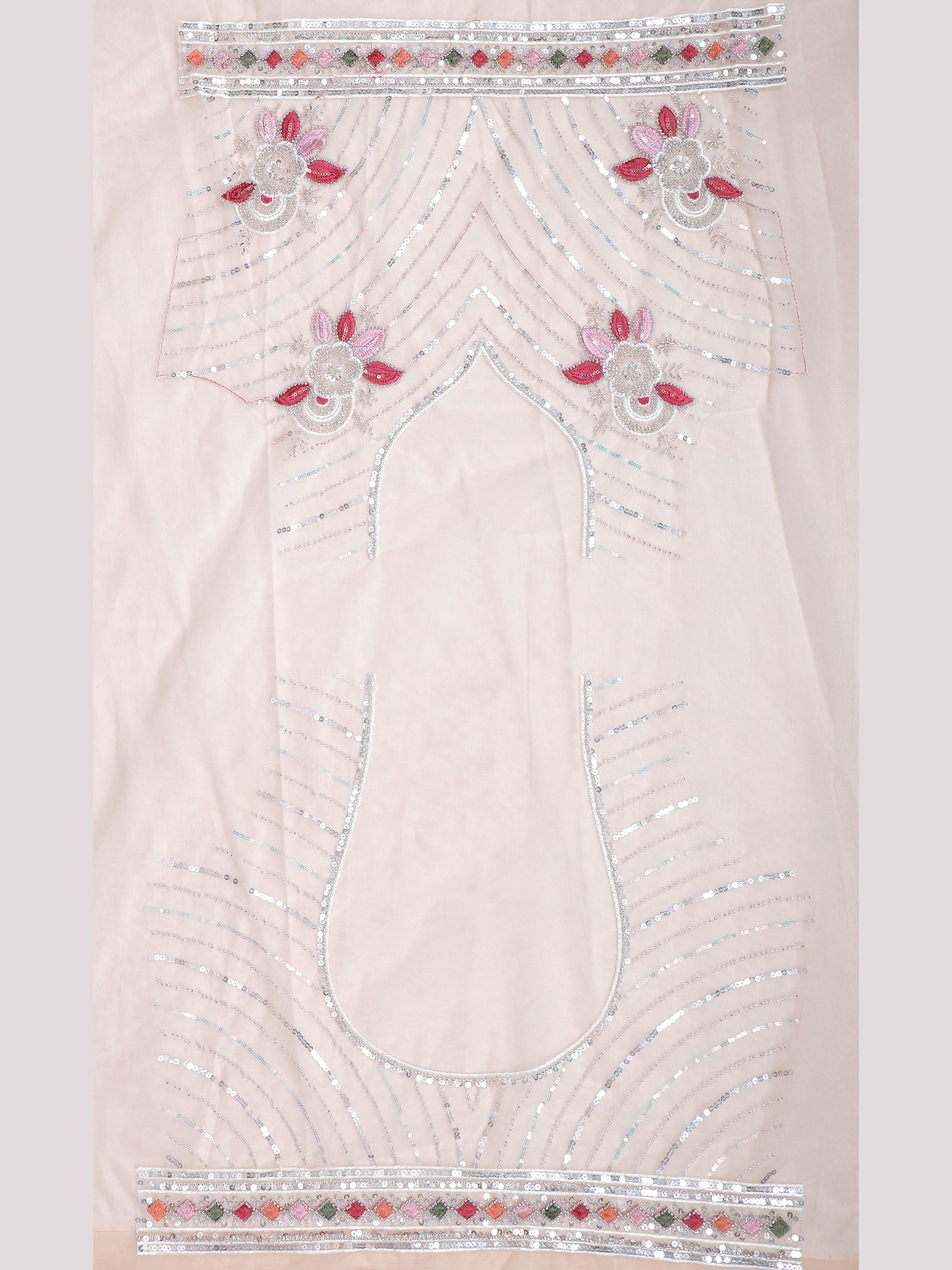 White Frosted Grace sequence Lehenga