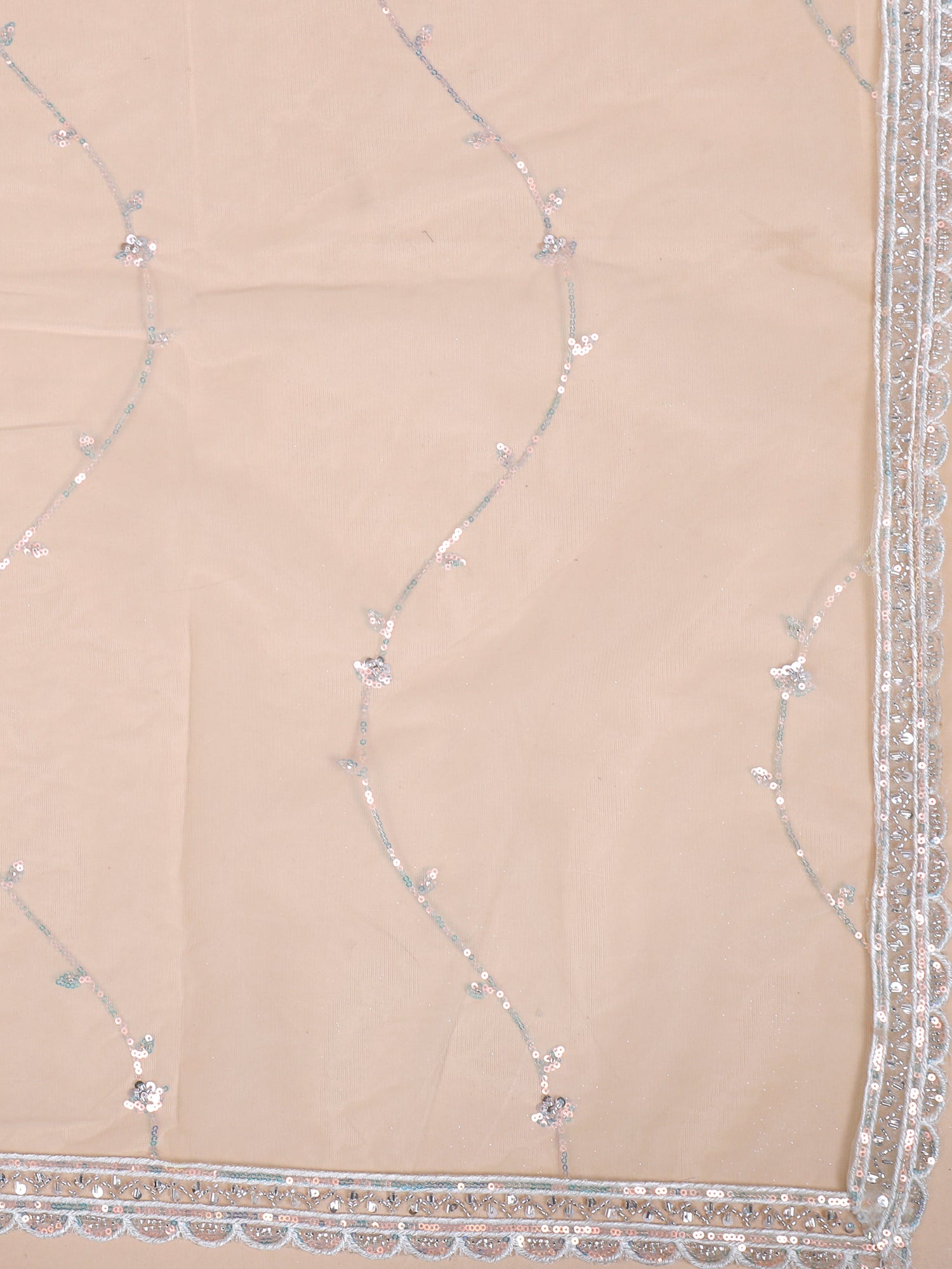 White Frosted Grace sequence Lehenga