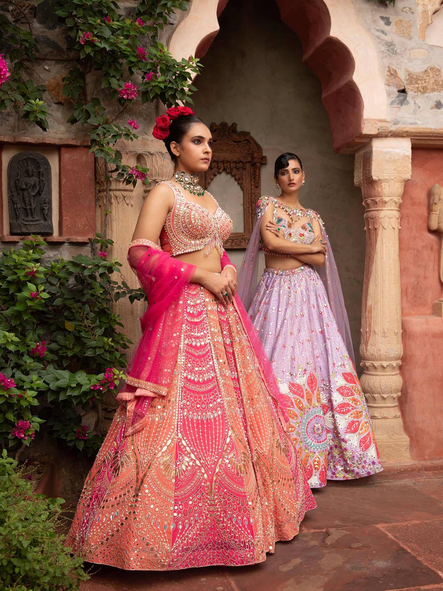 Multi-Color Party Silk Lehenga