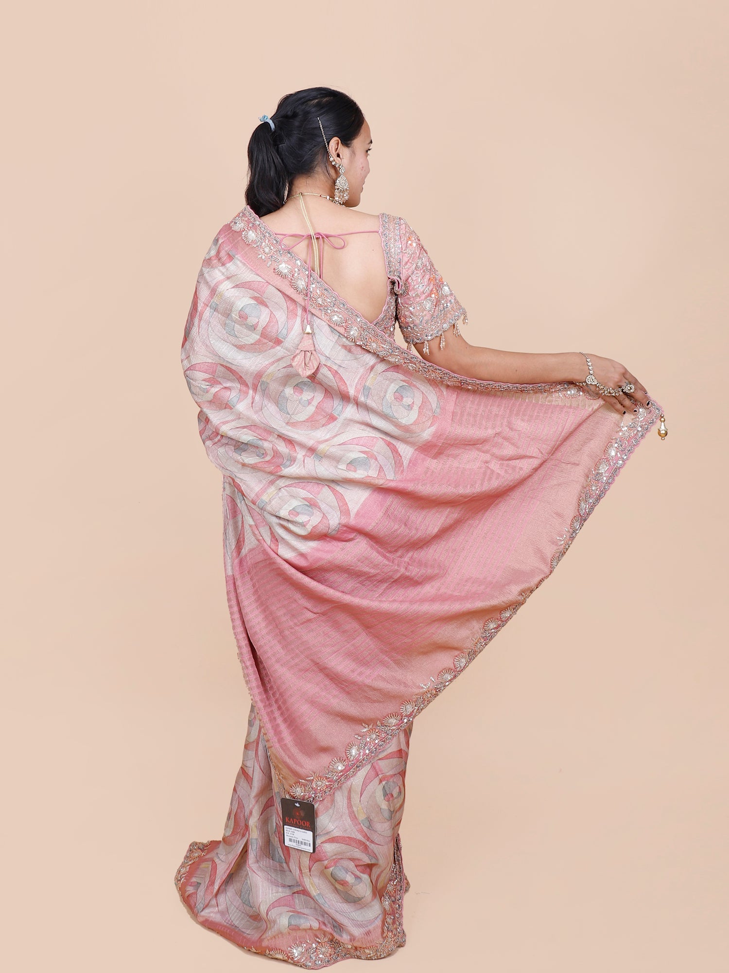 Cupcake Glow Embellished jarkan Saree