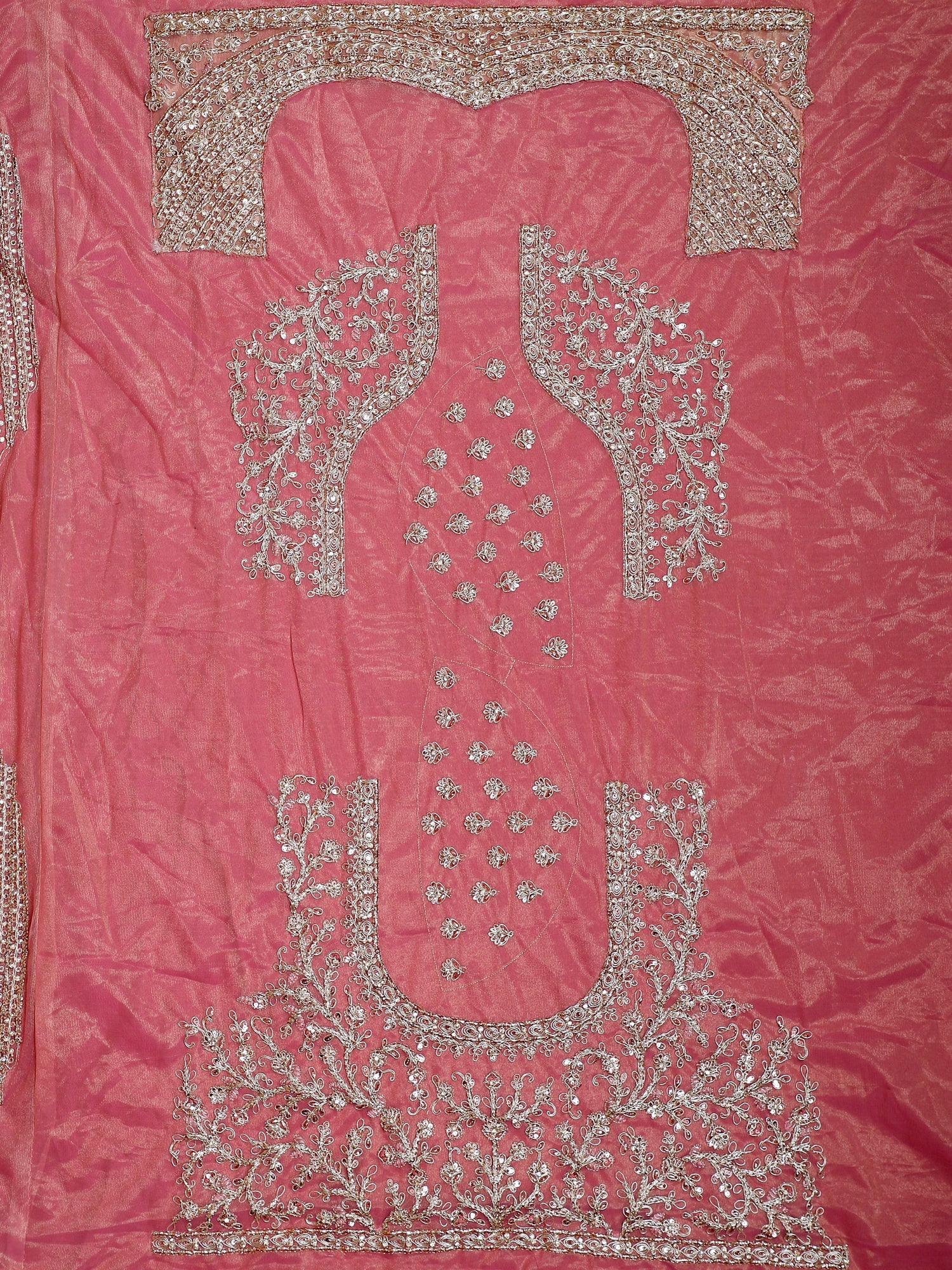 Cupcake Pink Threaded Organza Lehenga