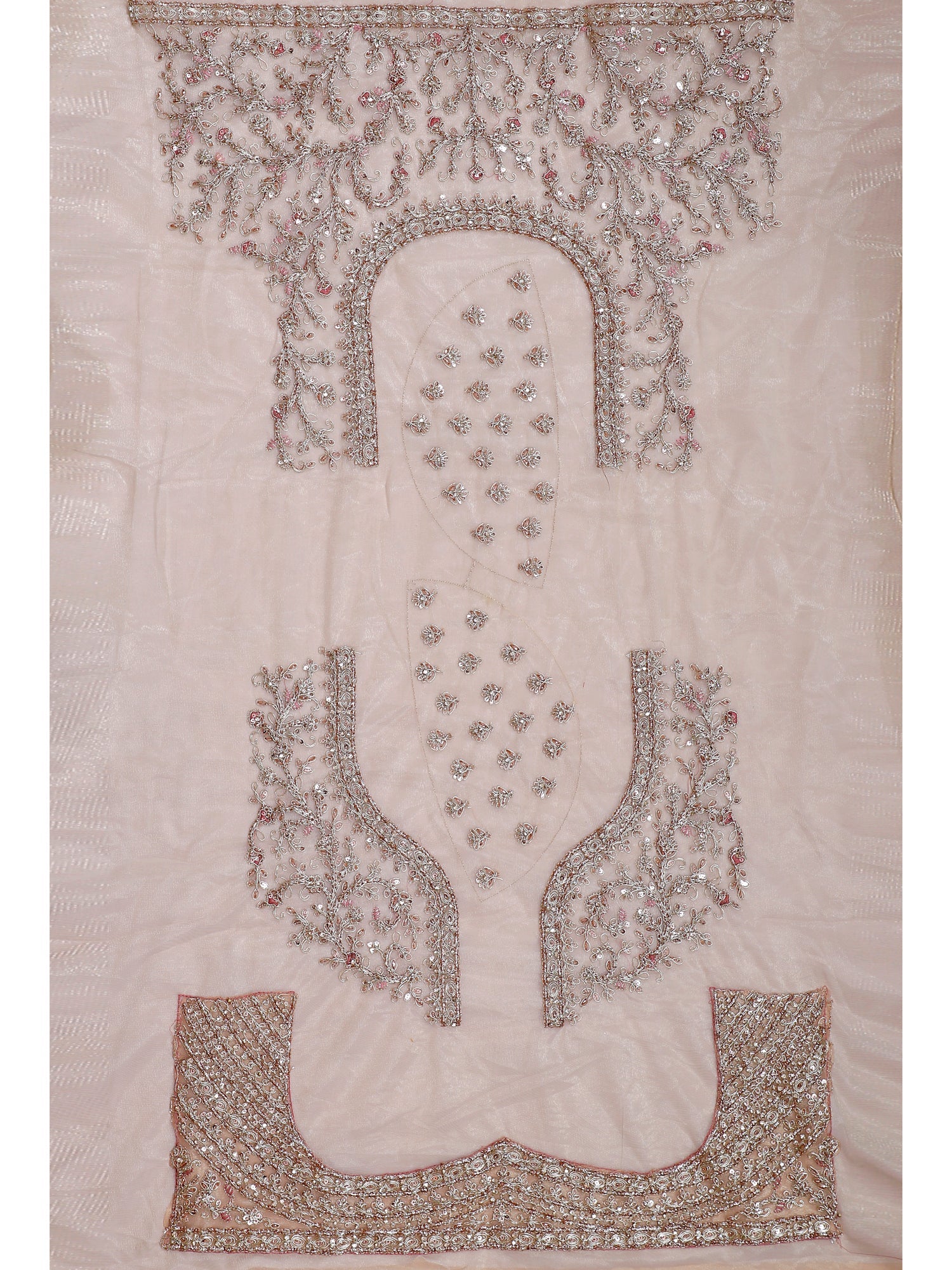 Ivory Elegance Organza Lehenga with Multicolor Thread