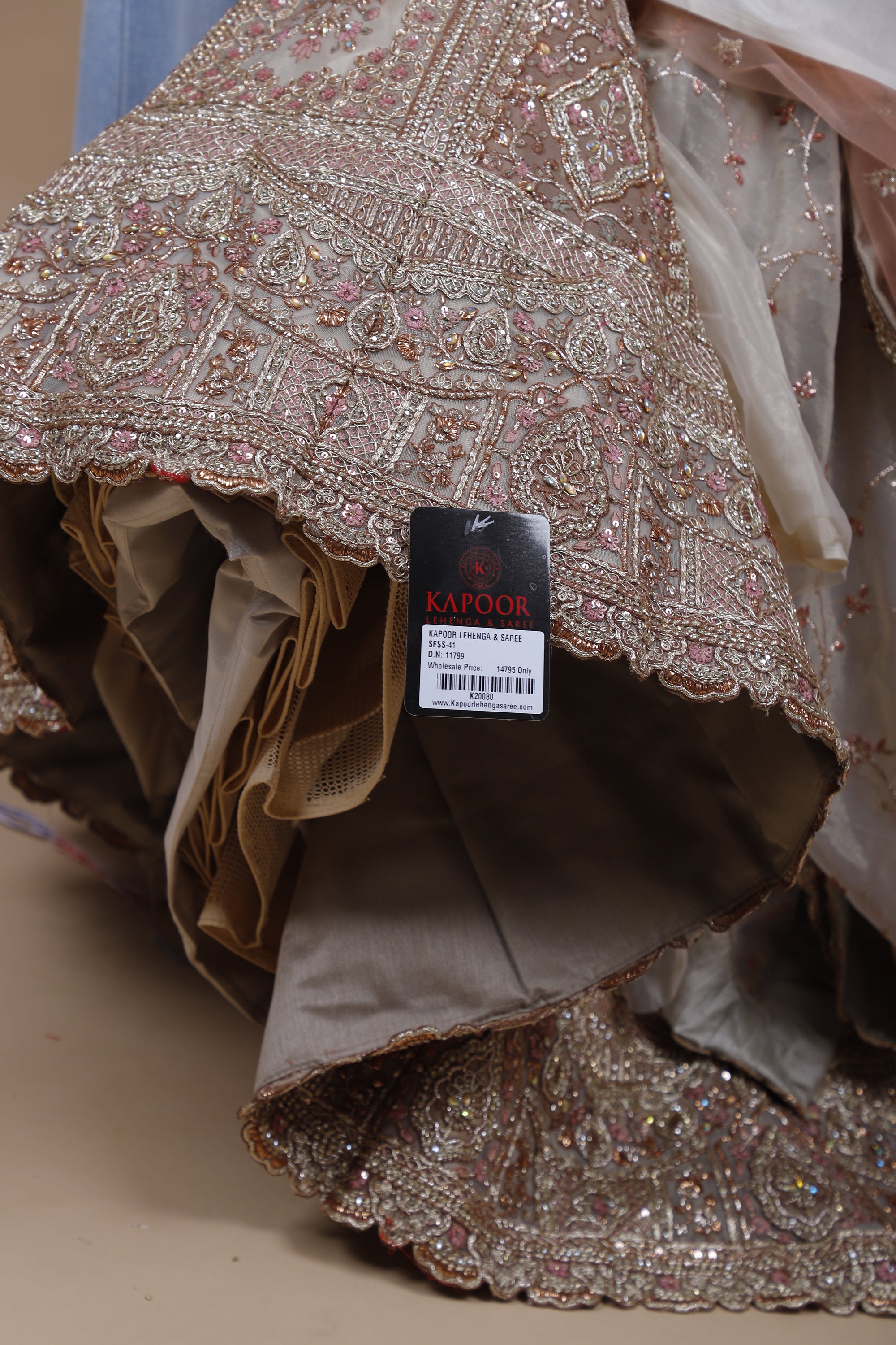 Ivory Elegance Organza Lehenga with Multicolor Thread