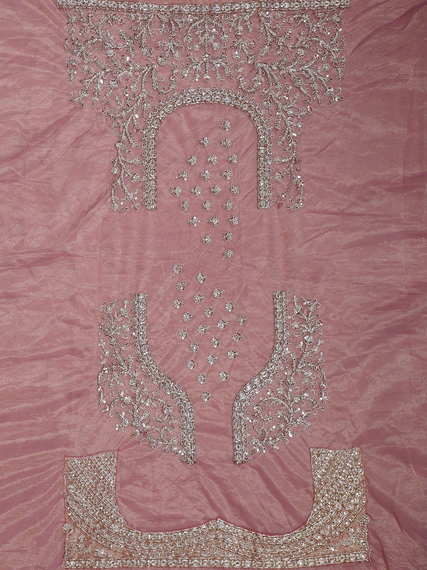 Pink Mist Organza Lehenga with Exquisite Thread Detailing