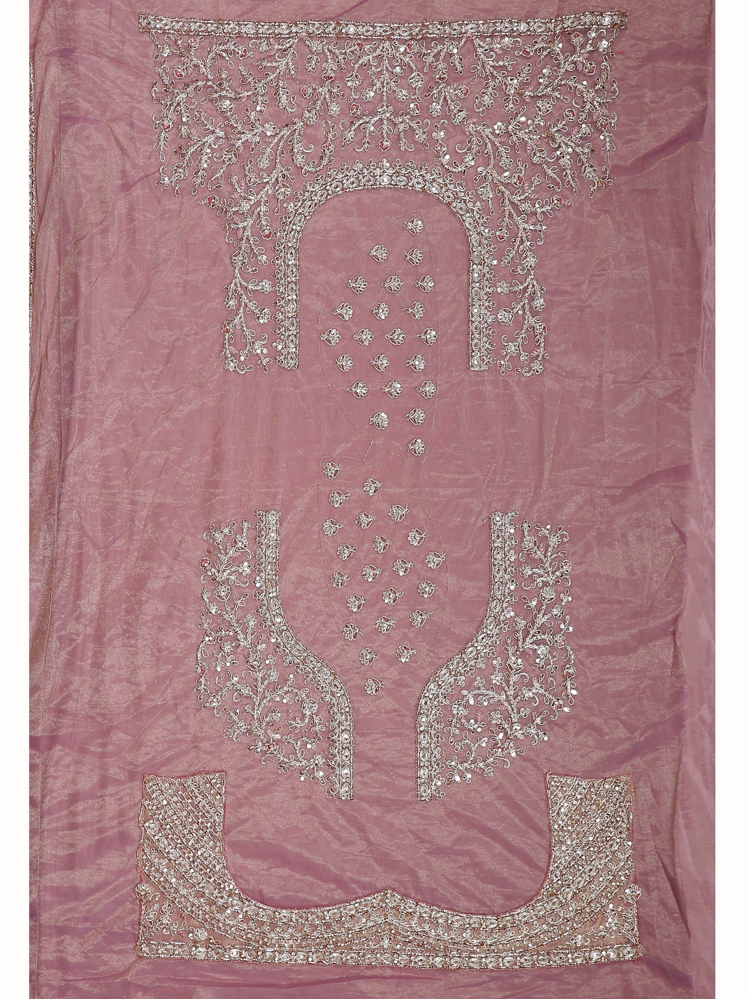 Lilac Organza Lehenga with Thread Embroidery