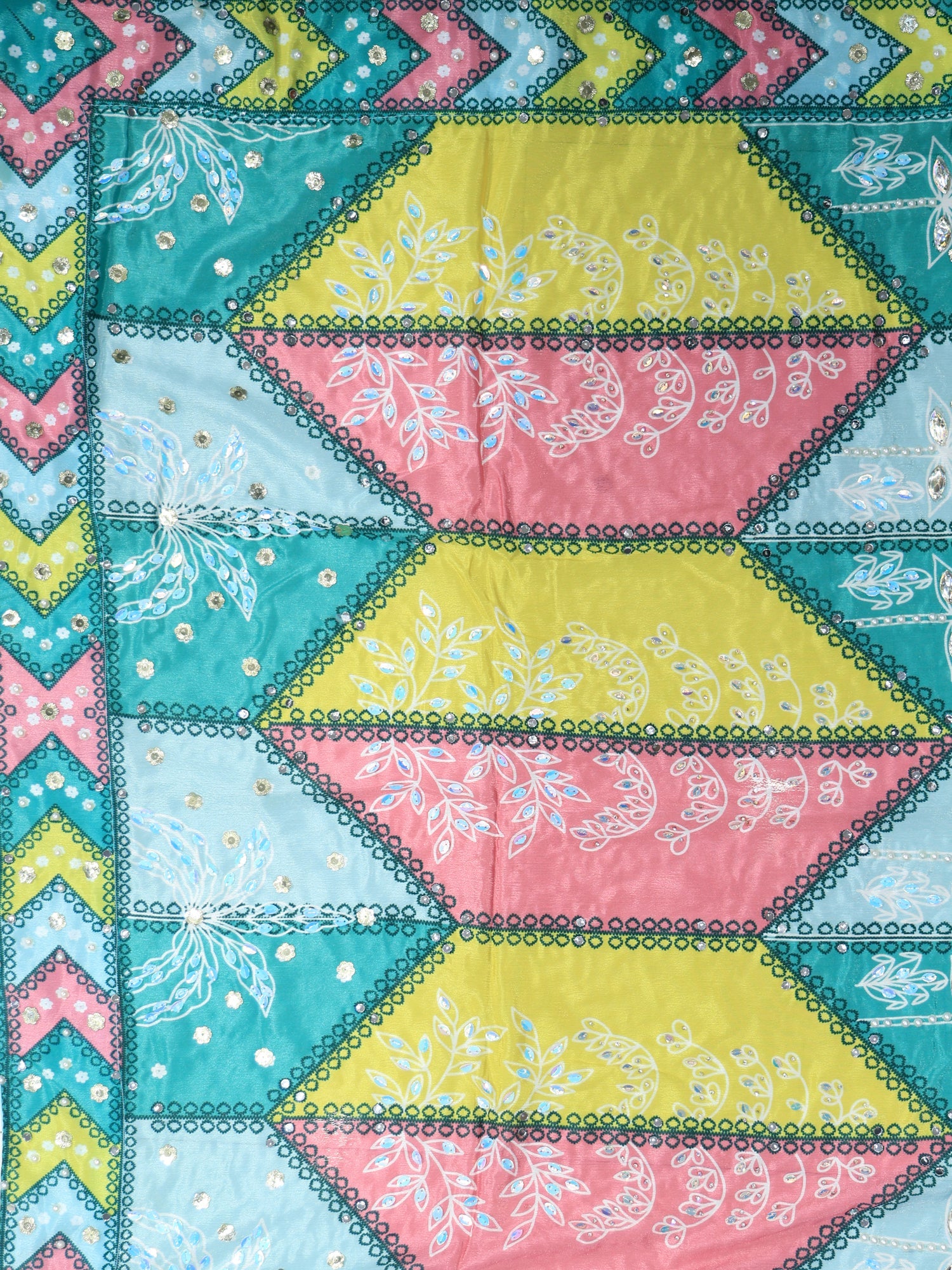 Radiant Royale Multi Silk Lehenga with Beads &amp; Mirror Sequence