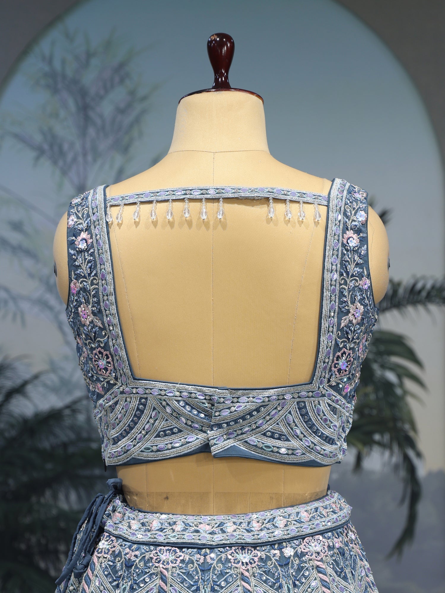 Blue Lehenga with Royal Sequence Elegance