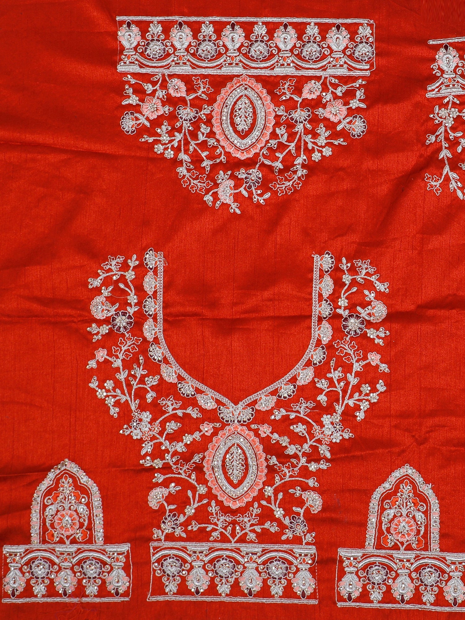 Marigold Silk Lehenga With Fine Stitch &amp; Crystal