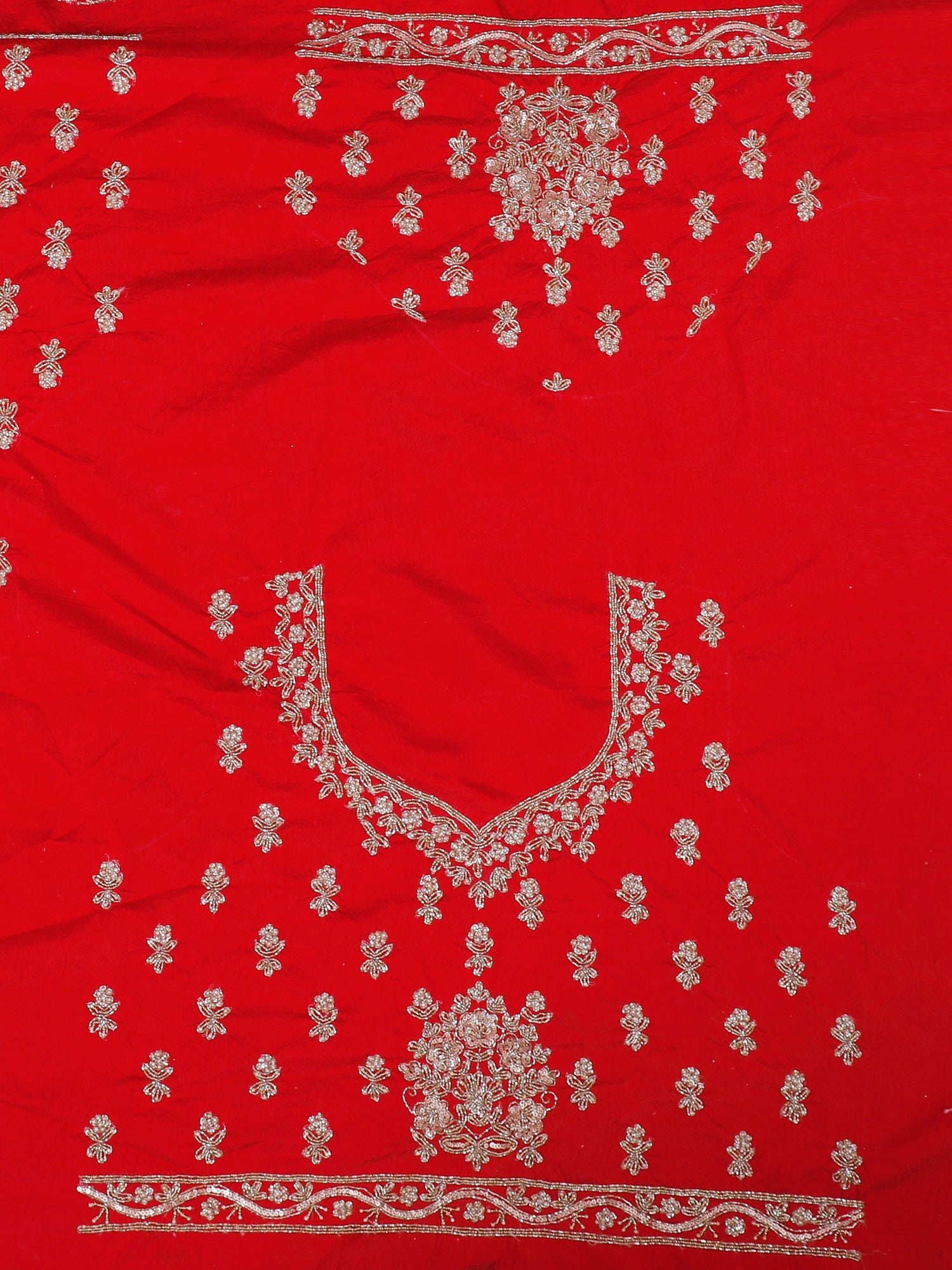 Ruby Bloom Silk Lehenga With Jarkan &amp; Thread