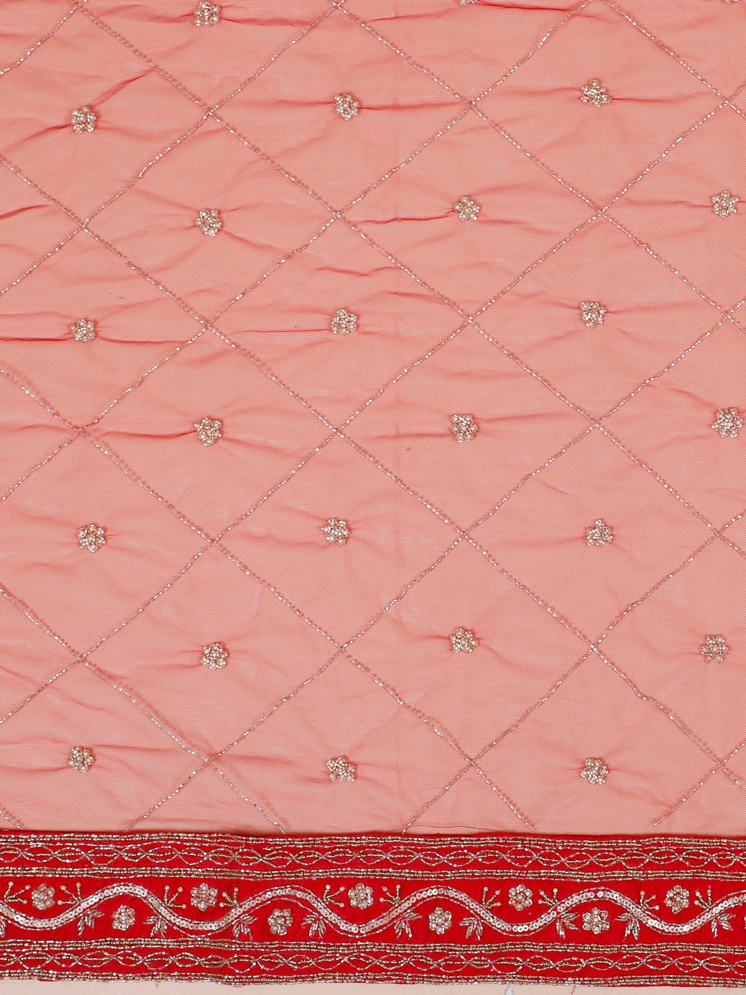 Ruby Bloom Silk Lehenga With Jarkan &amp; Thread