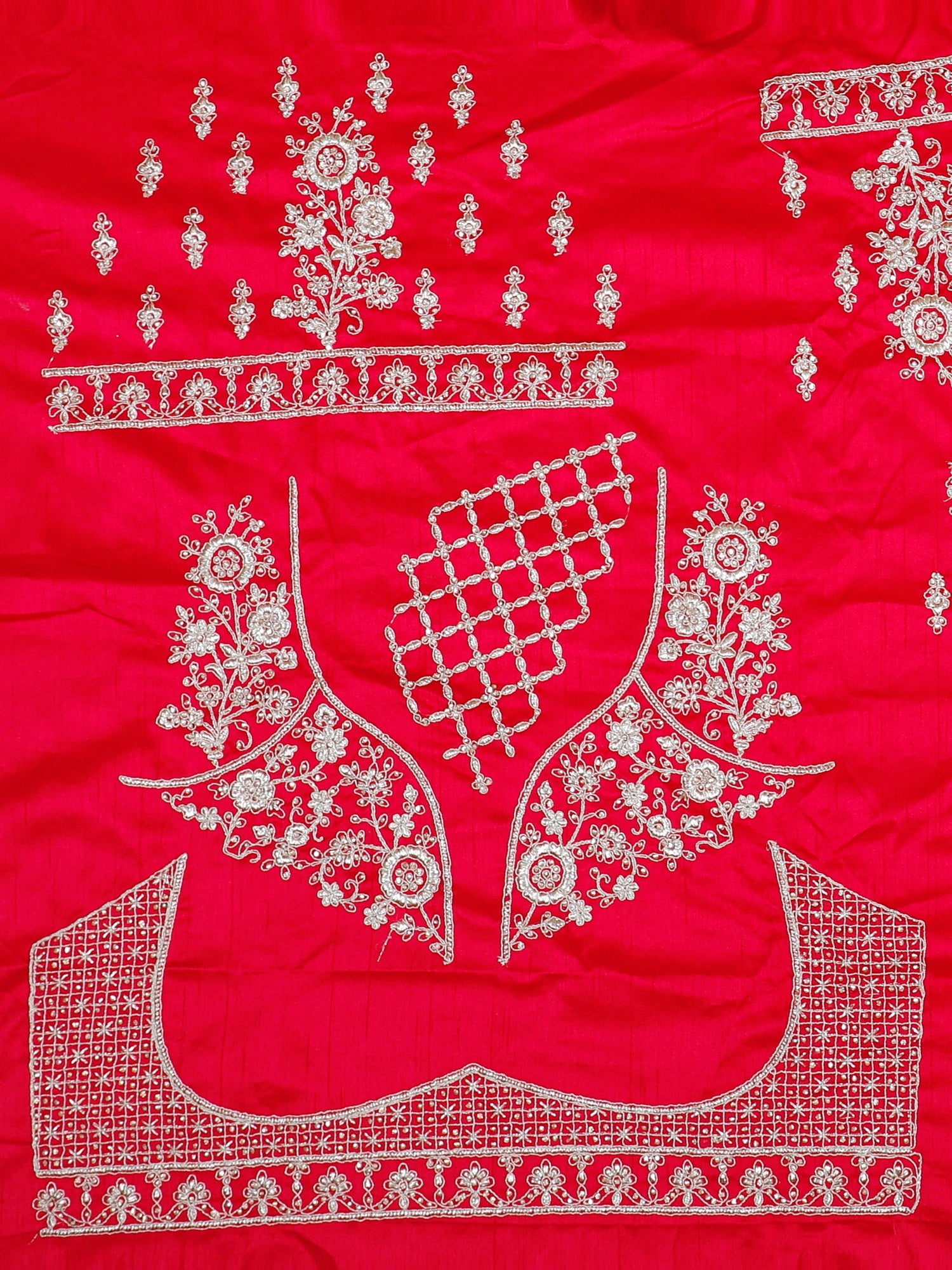 Ivory-Threaded Rust Silk Lehenga With Handwork