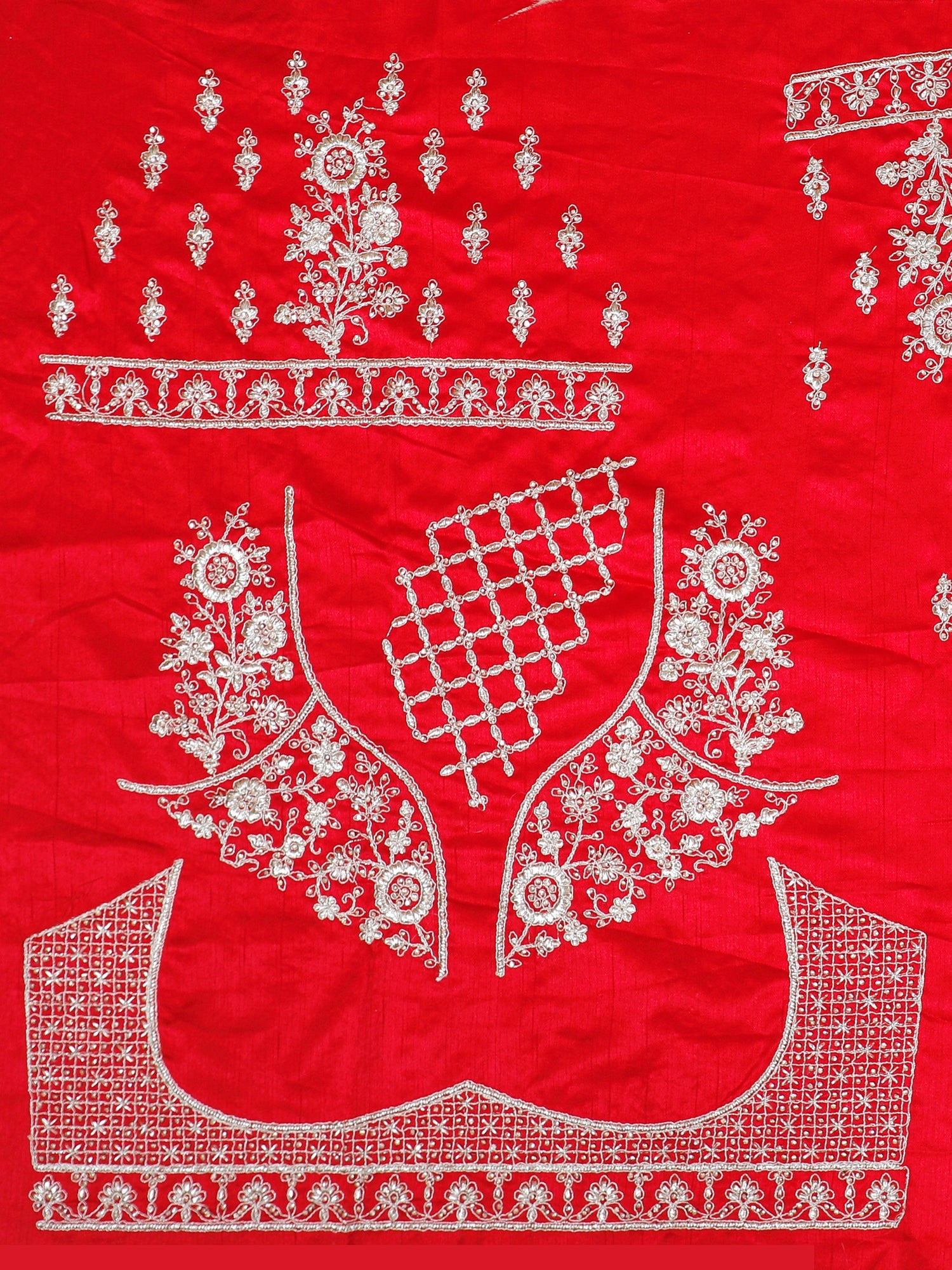 Crimson Aura Jarkan Embroidered Silk Lehenga