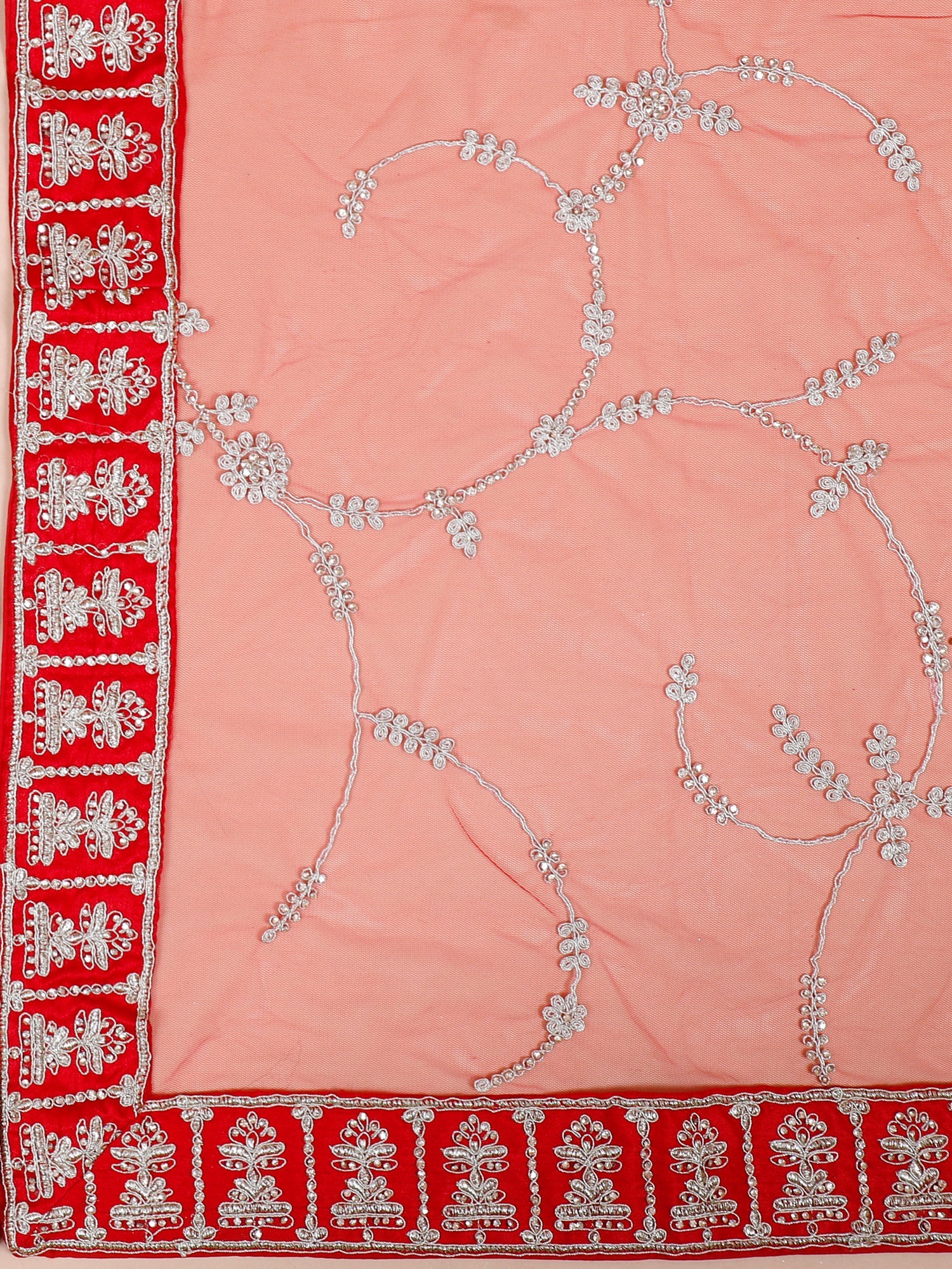 Crimson Aura Jarkan Embroidered Silk Lehenga