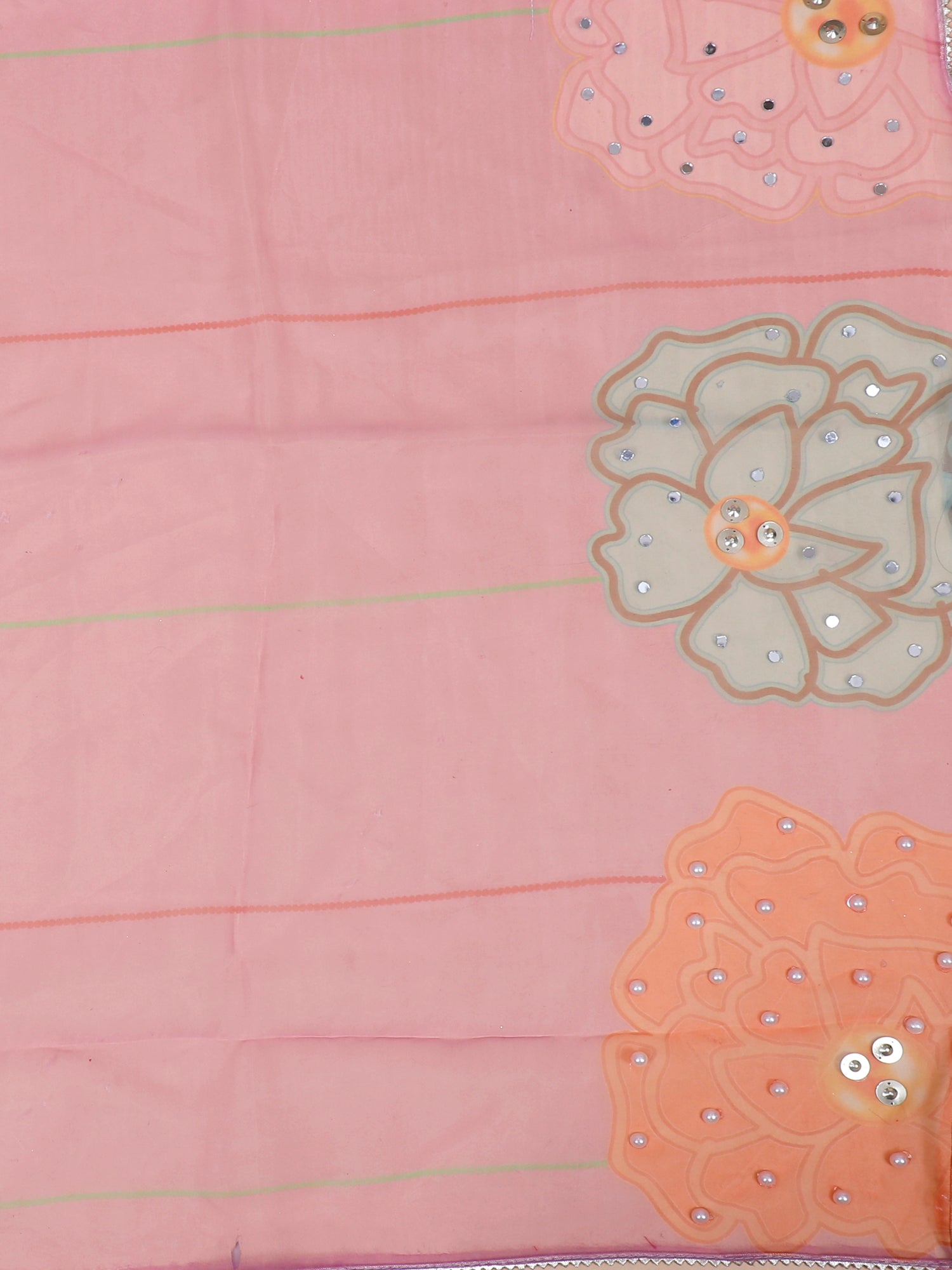 Rainbow Sequin Work Net Lehenga