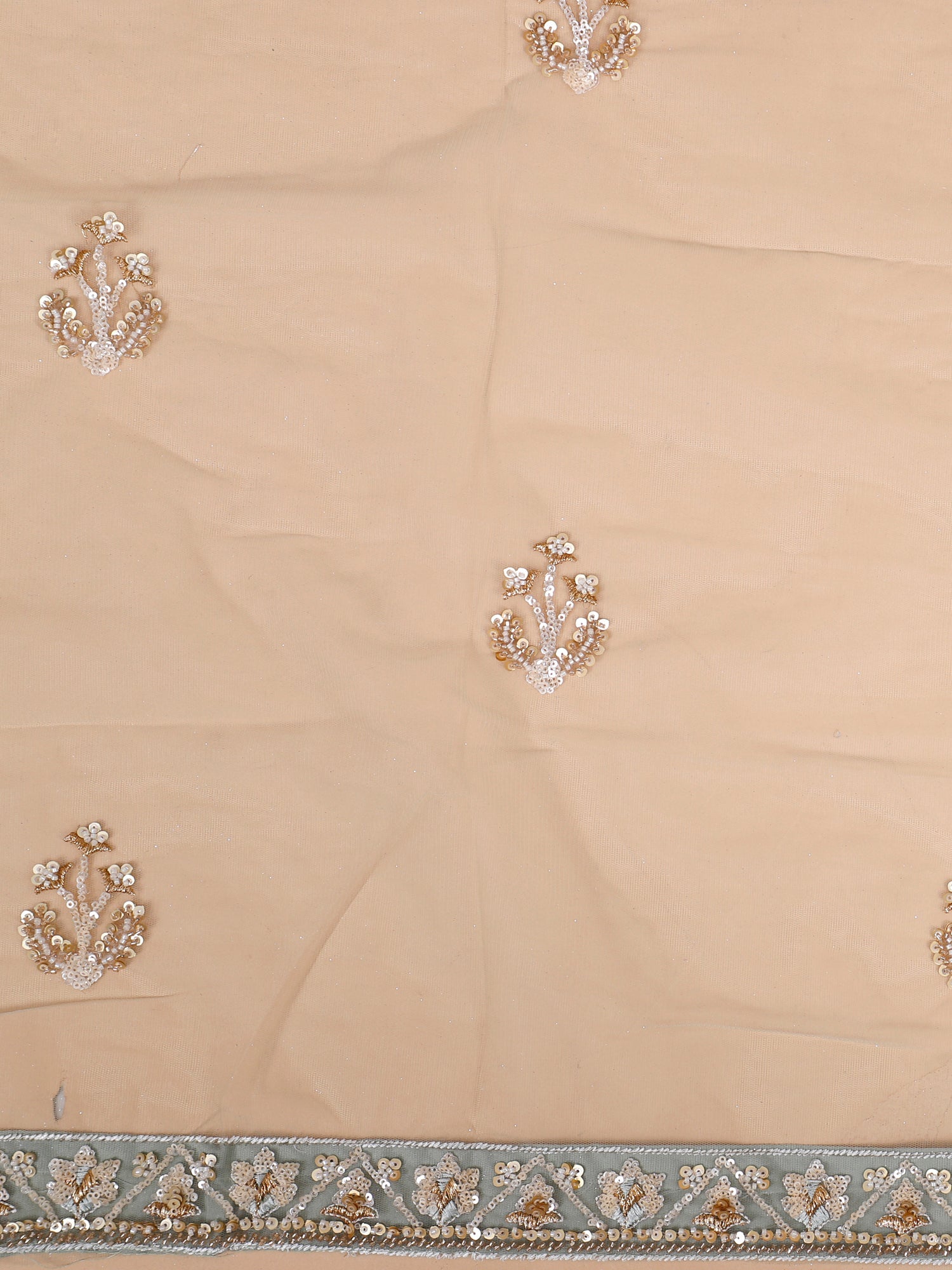 Cloud Shade Net Lehenga With Handcrafted Beads Work