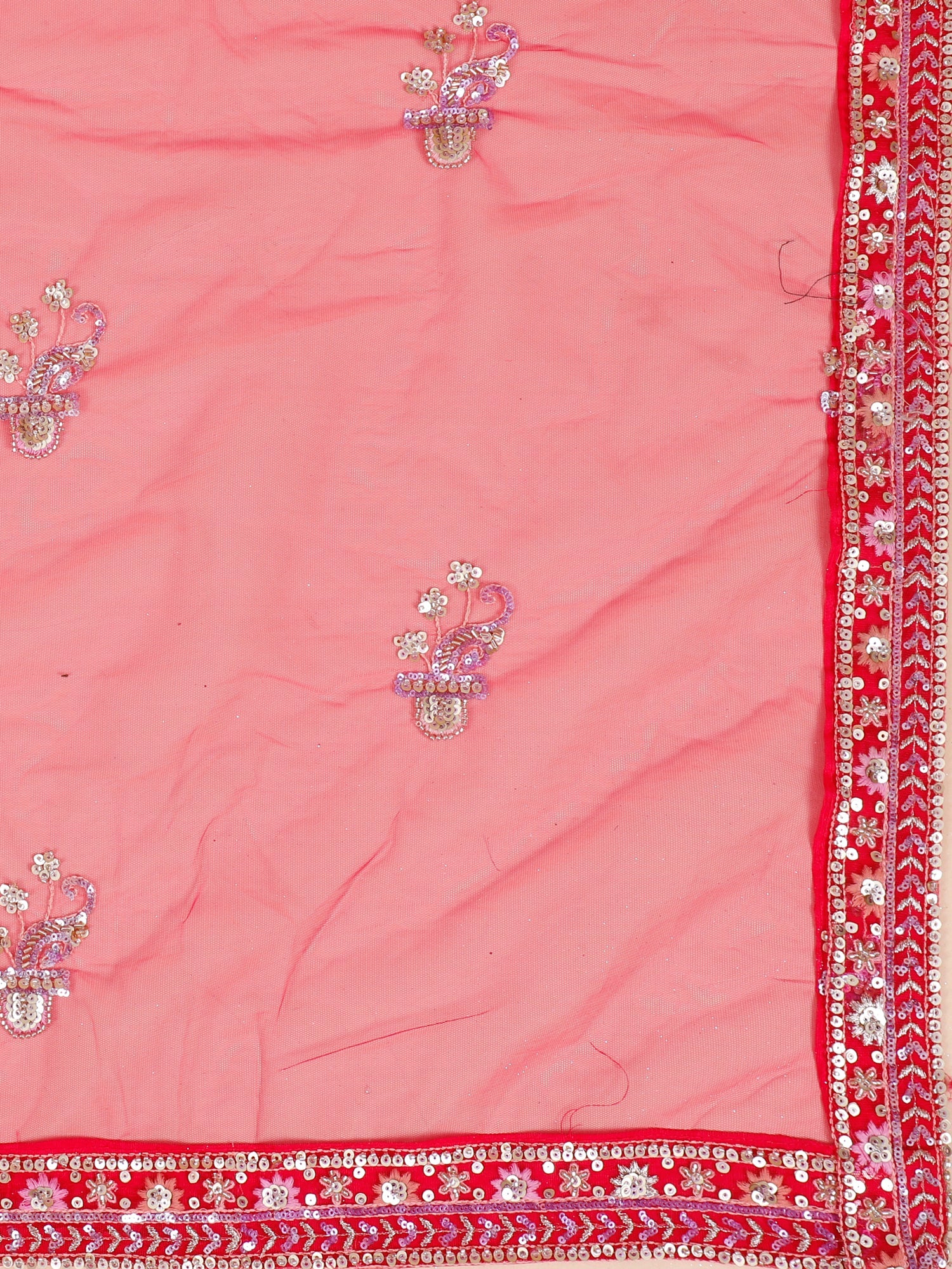 Rani Shade Net Lehenga With Sequence-Jarkan