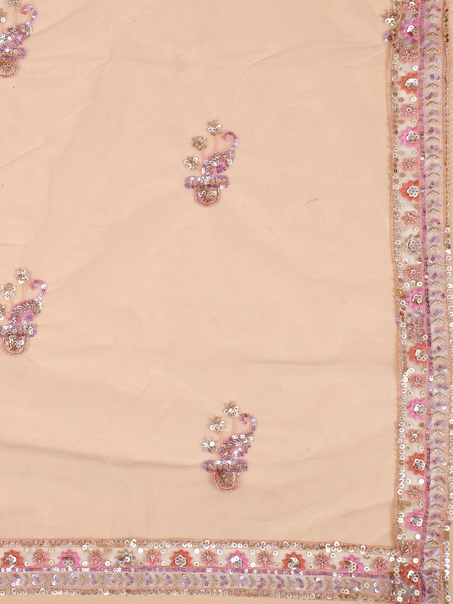 Orchid Blossom Net Lehenga With Diamond Jarkan