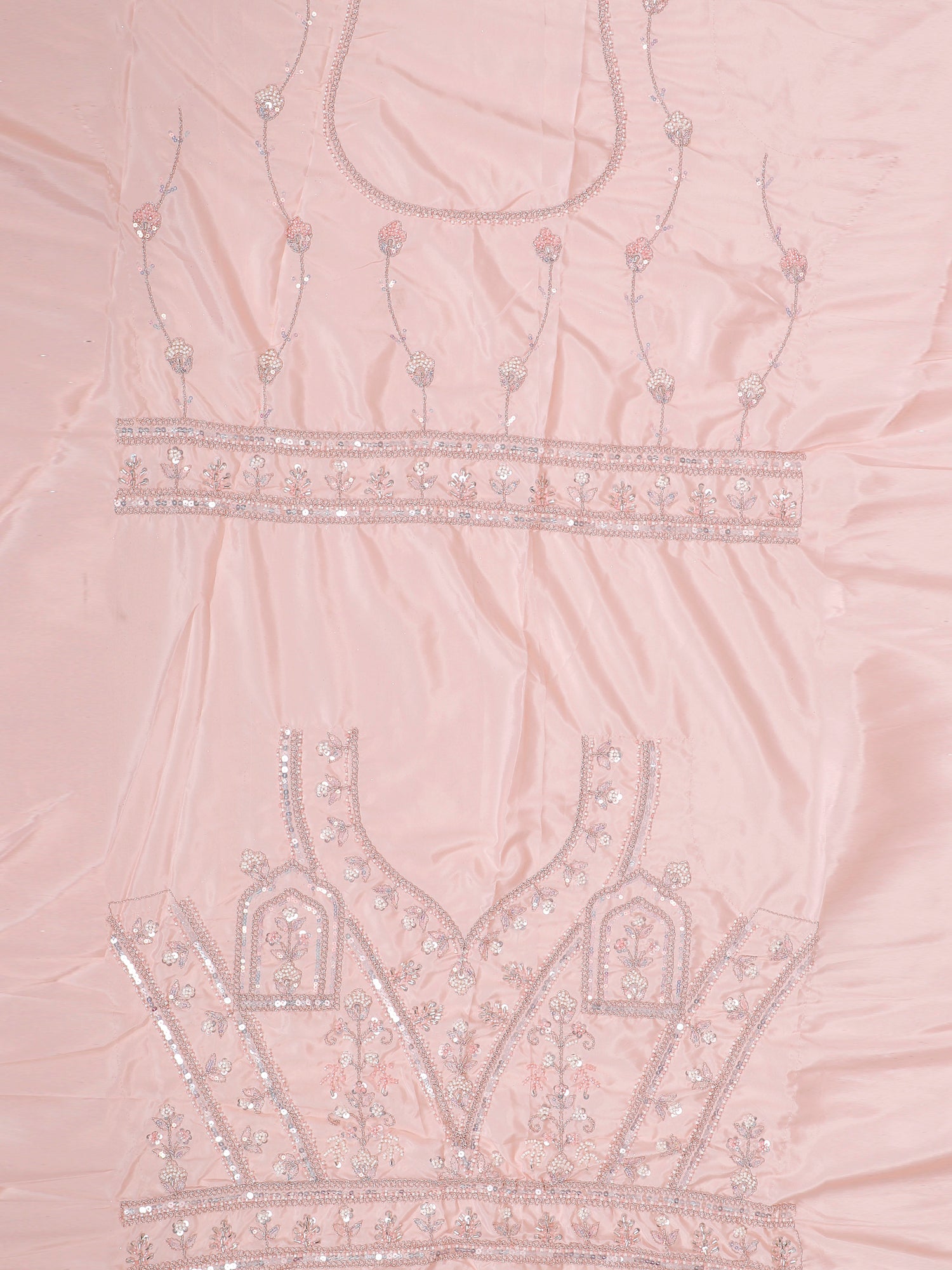 Jimmy Choo Rosé Crystal Sequence Beads Lehenga