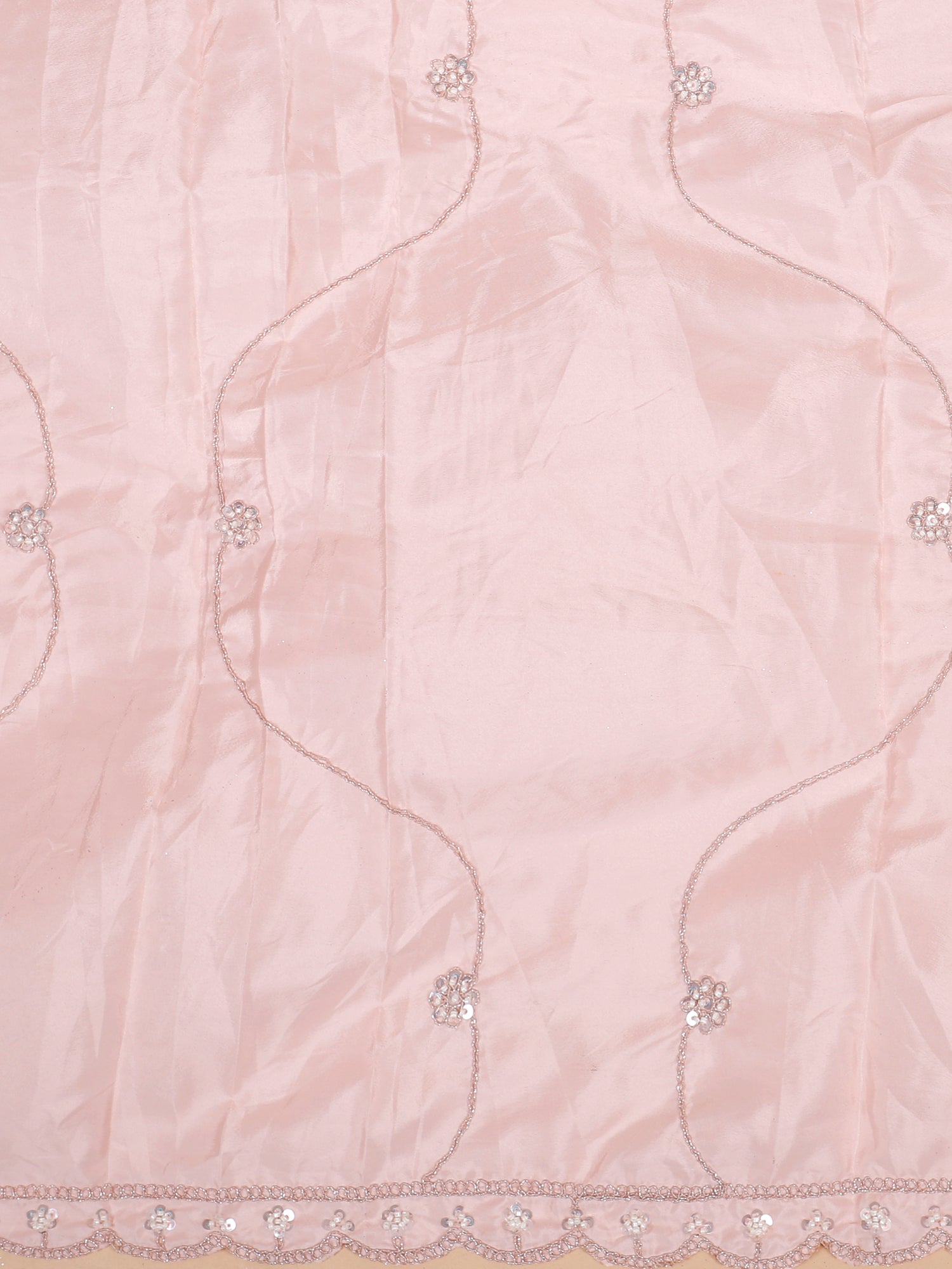 Jimmy Choo Rosé Crystal Sequence Beads Lehenga